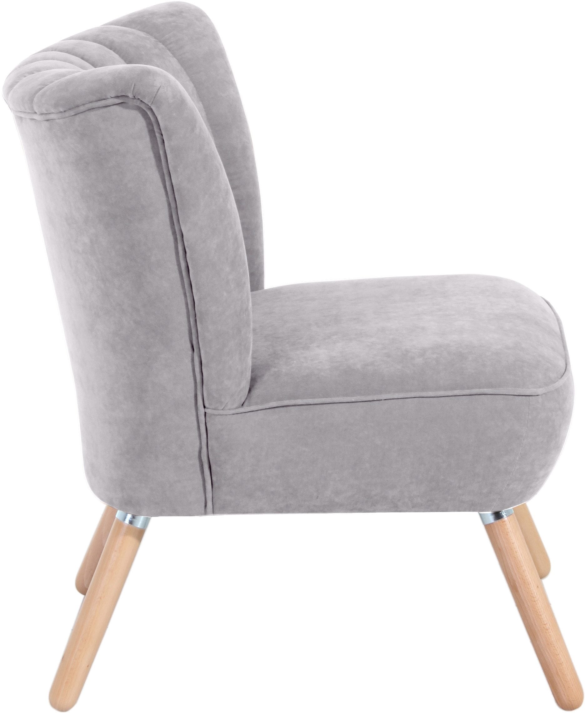 Max Winzer® Sessel »Aspen, Loungesessel, Solitärsessel, bequem,«, tolle Rückenlehnenverarbeitung im Retrostil, hoher Fuß