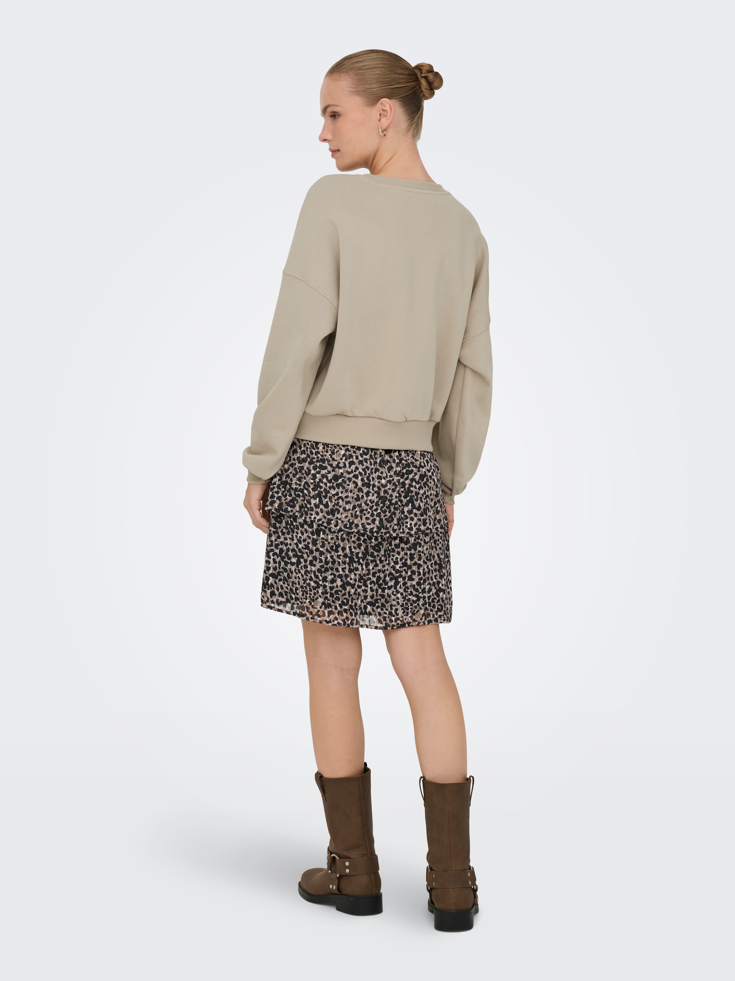 ONLY Sweater »ONLKIARA L/S O-NECK CHIFFON MIX SWT«
