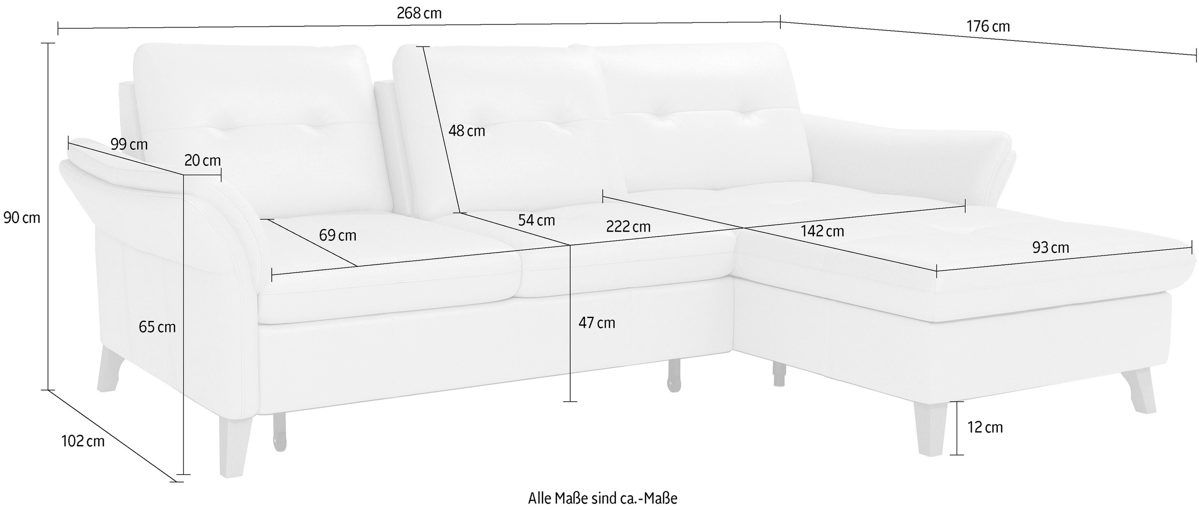 sit&more Ecksofa »Göteborg«, Sitztiefenverstellung und Federkern, wahlweise mit Bettfunktion