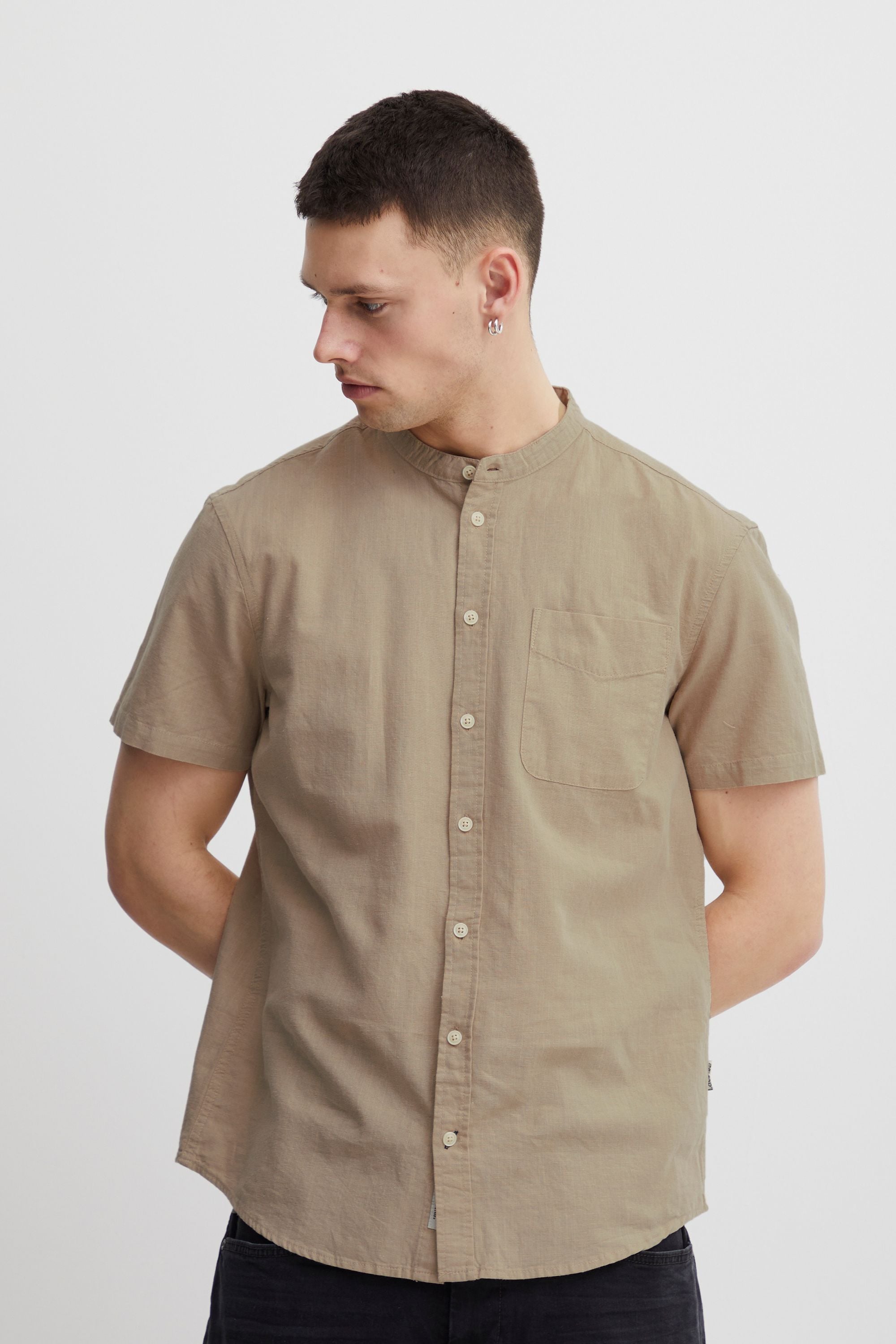 Blend Kurzarmhemd "BHShirt", Kurzarmhemd aus Leinenmix günstig online kaufen