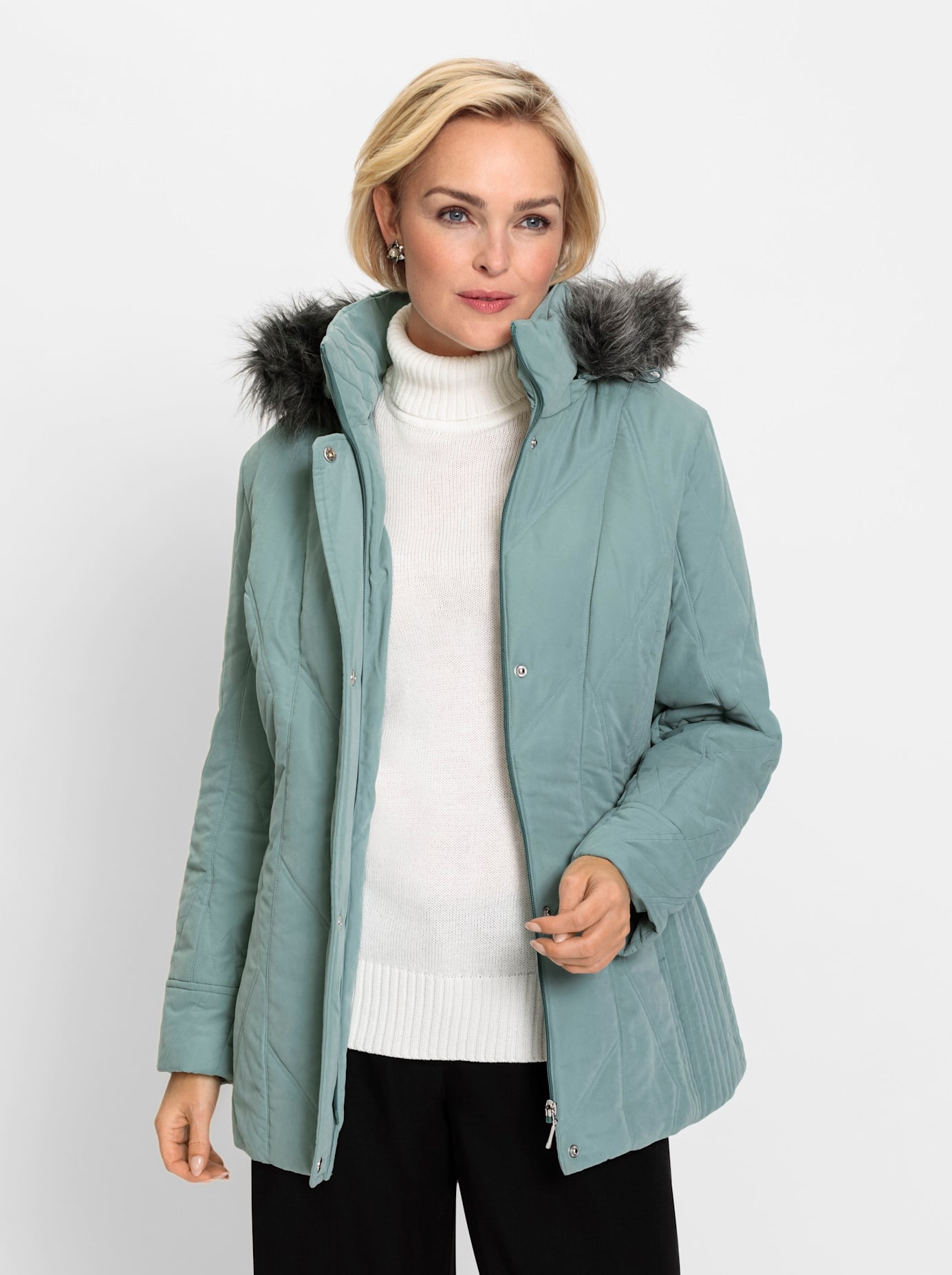 Classic Steppjacke, mit Kapuze