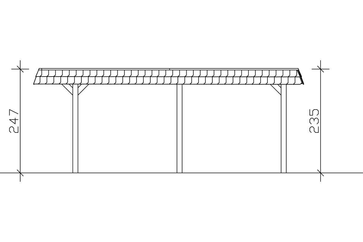 Skanholz Einzelcarport »Wendland« Leimholz 341 cm hellbraun