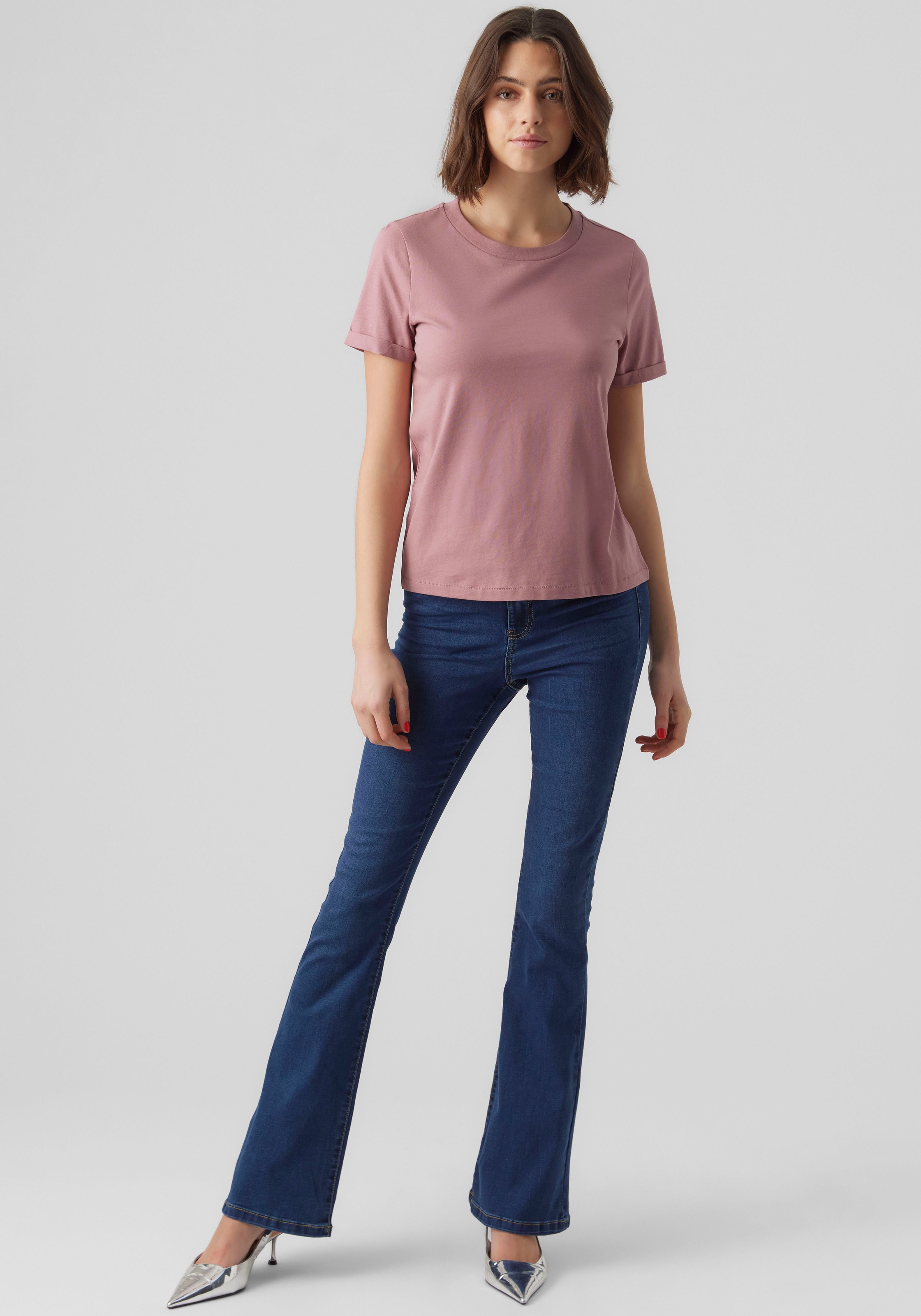 Thumbnail - Vero Moda Kurzarmshirt "VMPAULA S/S T-SHIRT NOOS" Baumwolle, regular fit