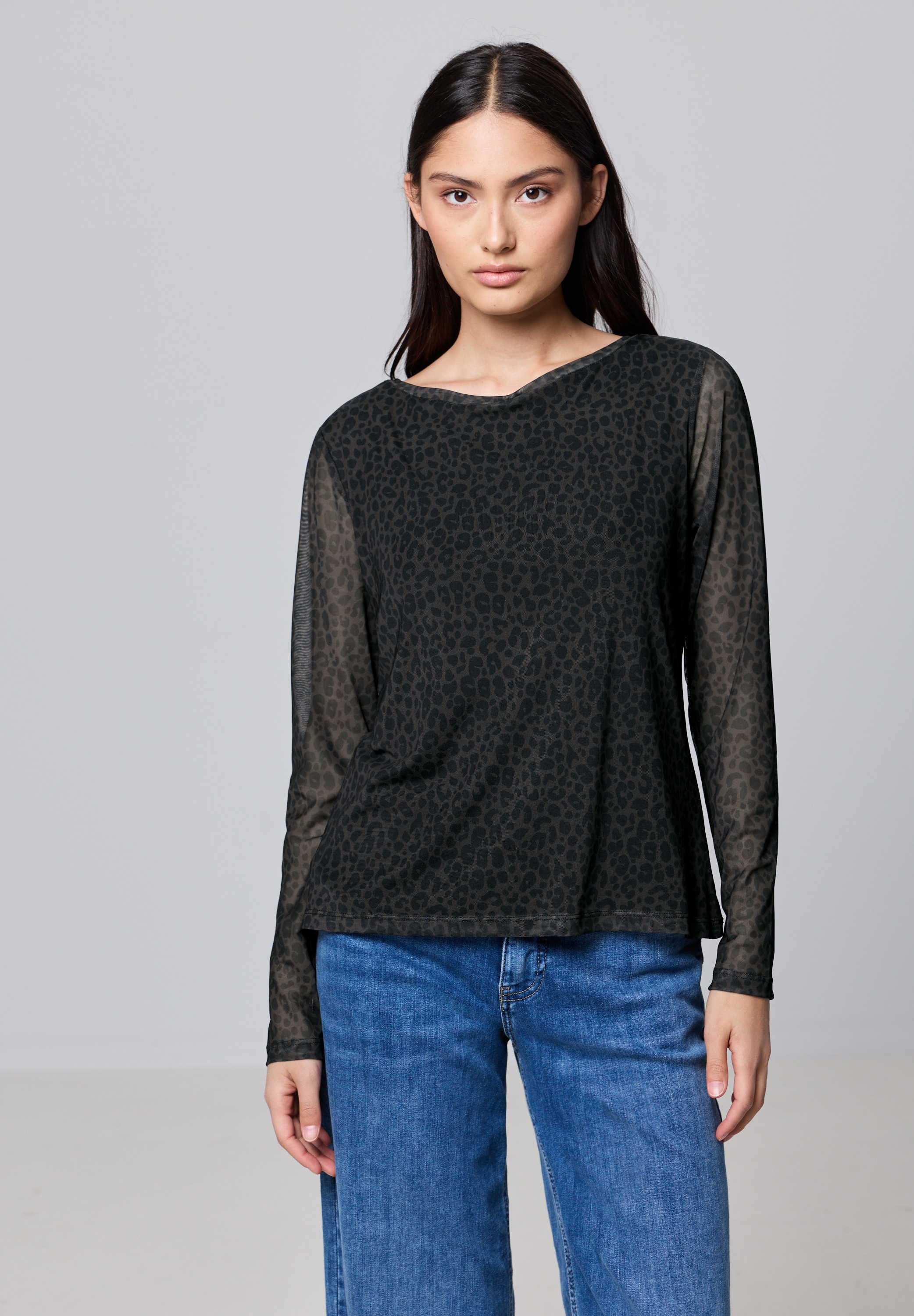 STREET ONE STUDIO Langarmshirt, mit Leomuster günstig online kaufen