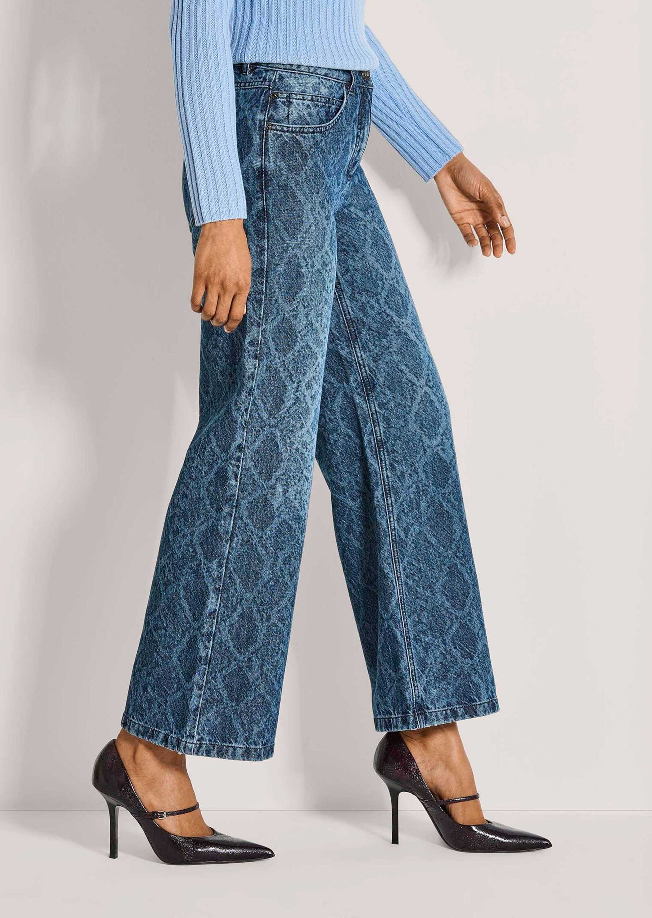 MADELEINE Regular-fit-Jeans »Culotte-Jeans Culotte-Jeans mit Ornament-Print«