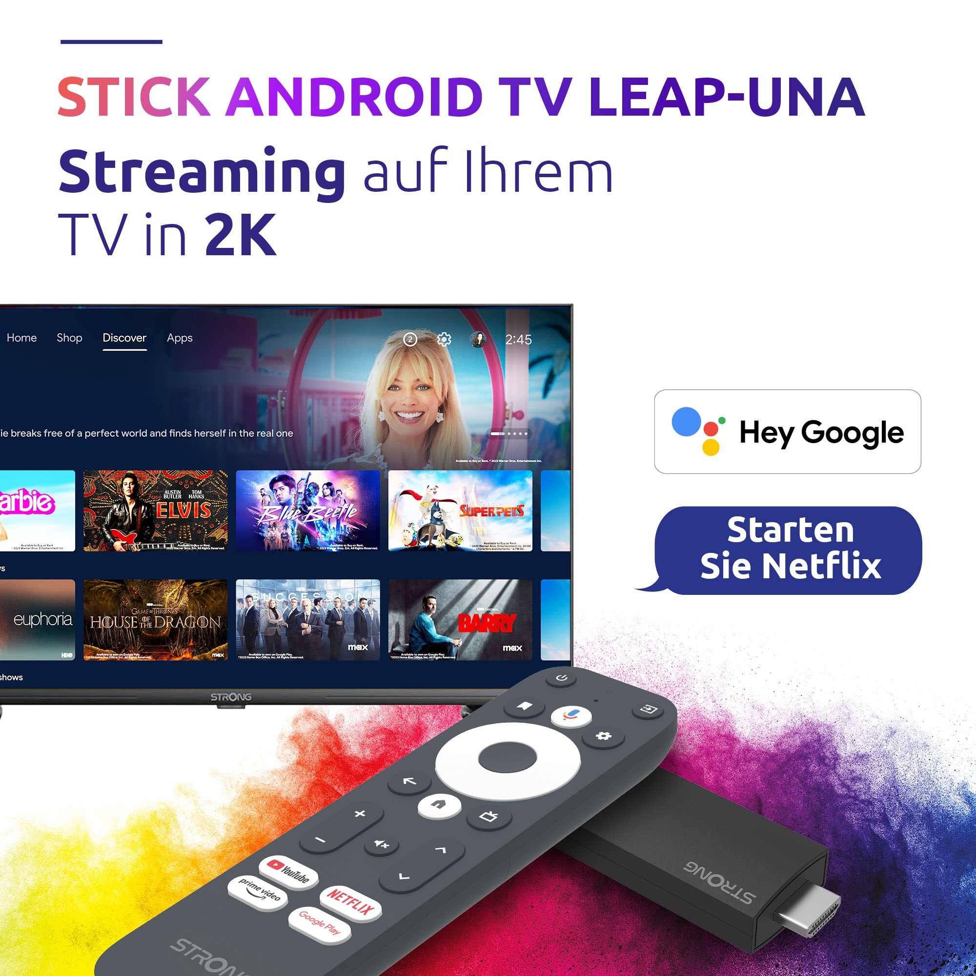 Strong Streaming-Stick »LEAP-UNA«, Video-Streaming: Netflix, Youtube, Amazon Prime Video, Disney+