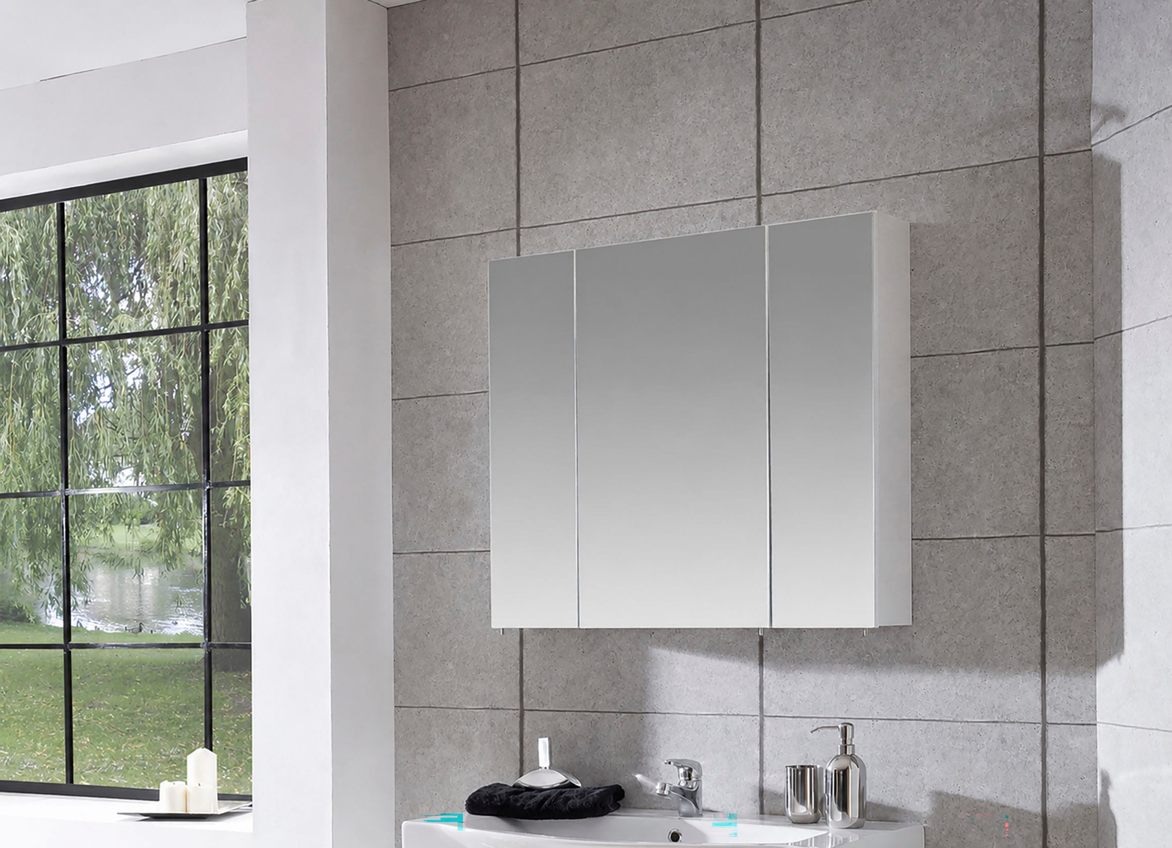 Schildmeyer Spiegelschrank »Basic, Spiegelschrank, Made in Germany, B: 80 cm« Solide Verarbeitung - Dieses Produkt ist in Deutschland gefertigt