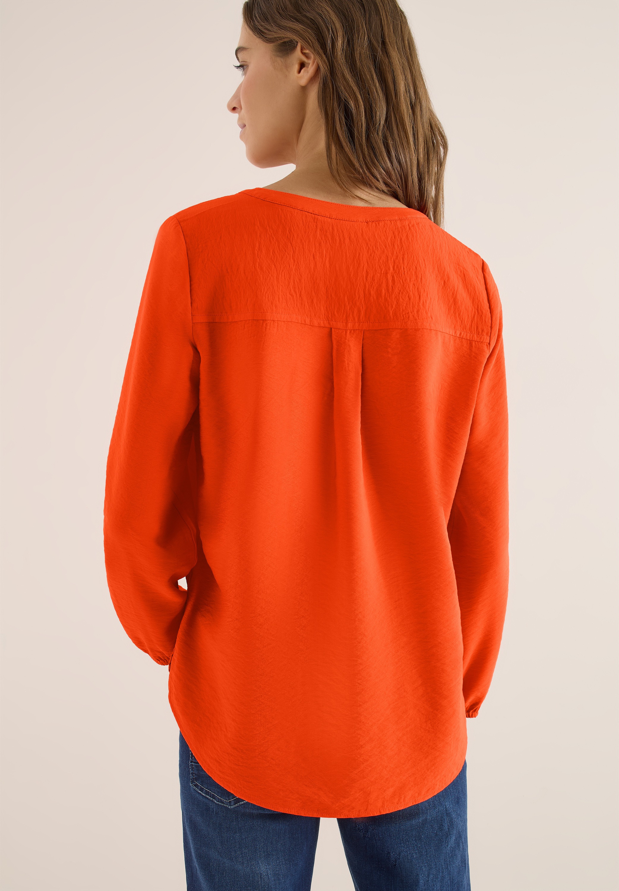 Cecil Langarmbluse Splitneck und aus Viskose günstig online kaufen