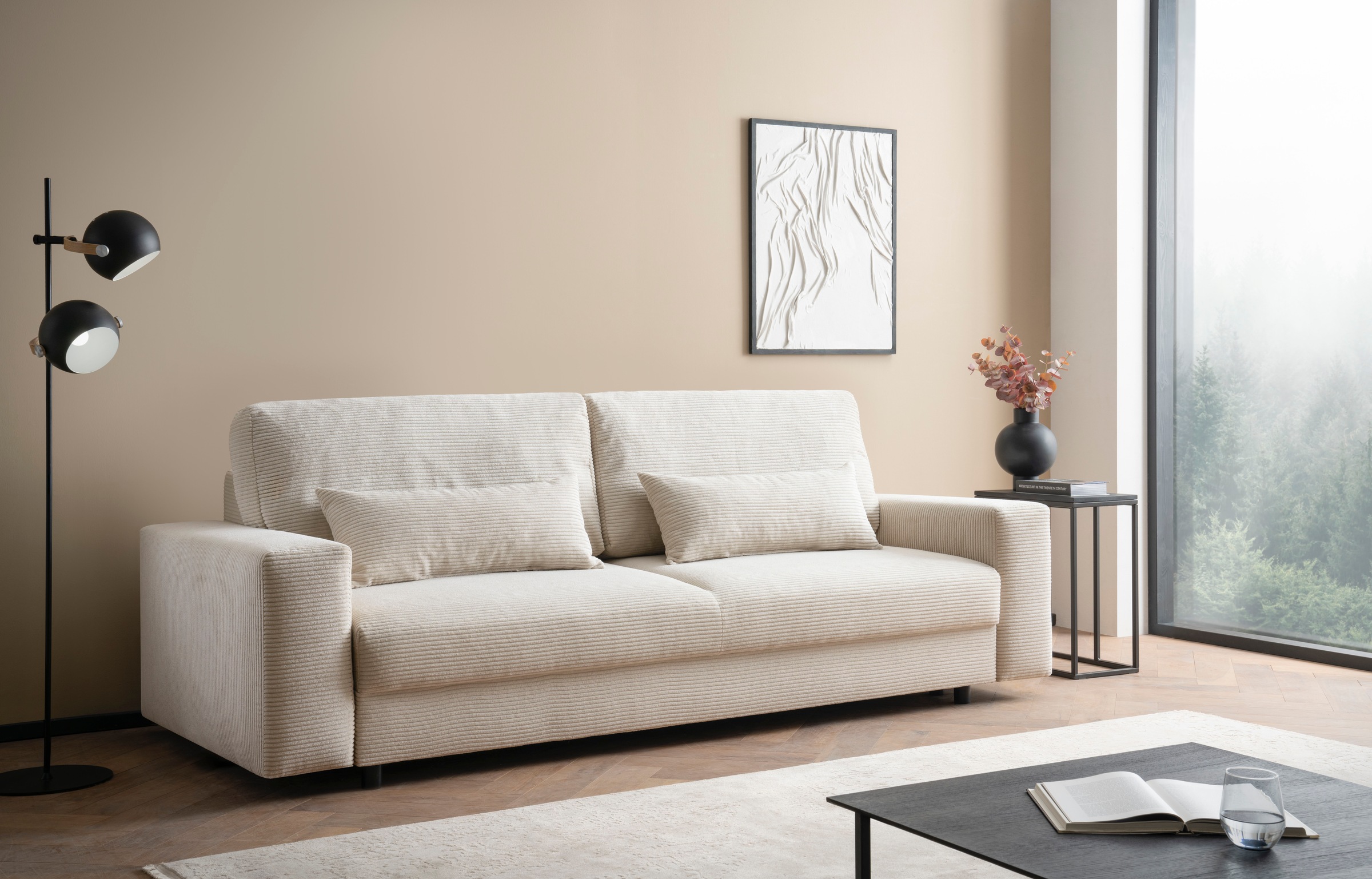 LeGer Home by Lena Gercke Schlafsofa »Imoga, Polster mit Schlaffunktion, 3-Sitzer Sofa, Couch mit Bettkasten«, in modernen Farben und Stoffen, Bettfunktion, Liegefläche: 200x150 cm