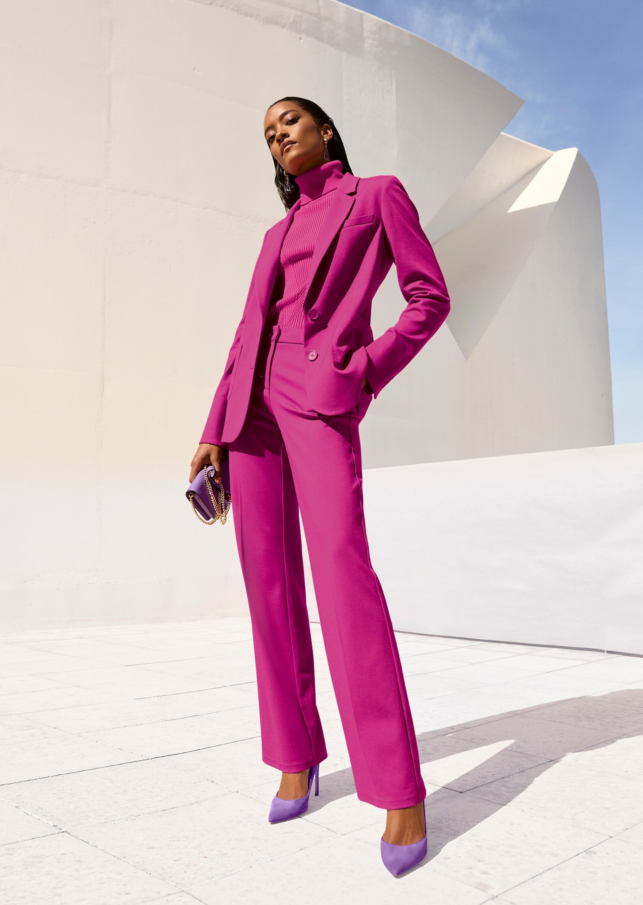 MADELEINE Palazzohose »Hose Weite Hose mit Bügelfalten«