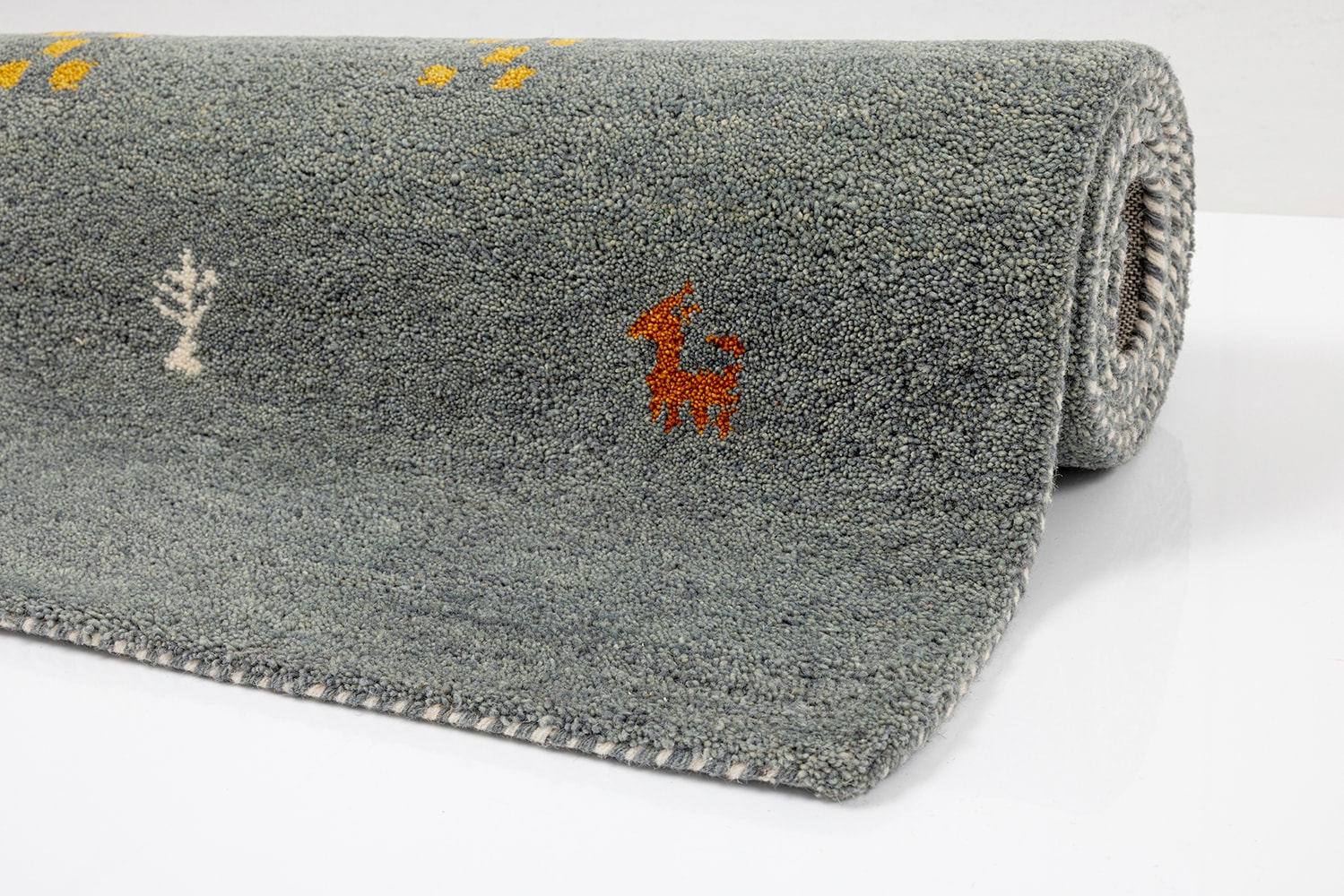 THEKO Wollteppich »Gabbeh Motiv, Handweb Teppich, Tiermotiv, reine Wolle, handgewebt«, rechteckig, 14 mm Höhe, reine Wolle, handgewebt, Wohnzimmer, Schlafzimmer, Esszimmer