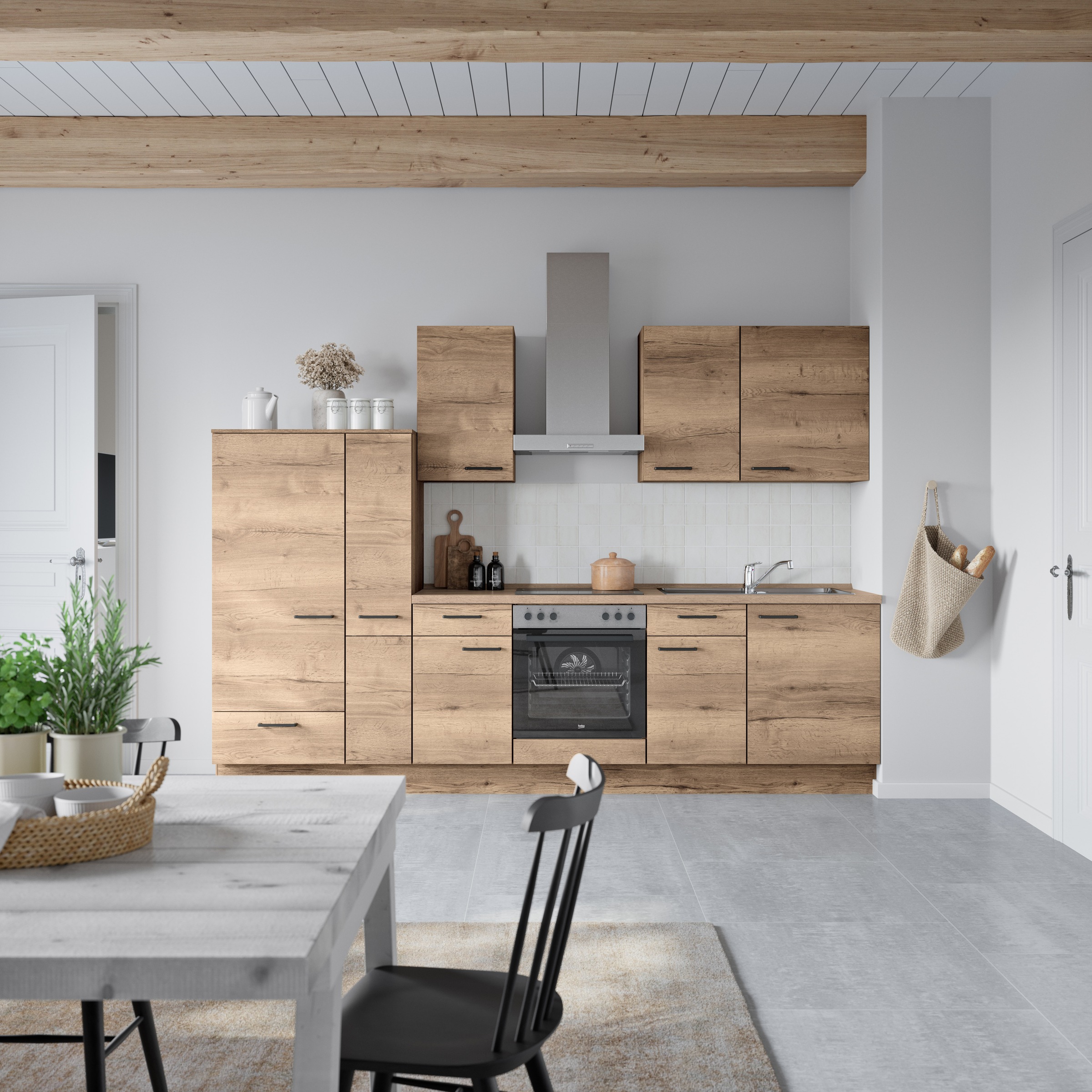 nobilia® Küchenzeile »"Structura I"«, vormontiert, Ausrichtung wählbar, Breite 300 cm, wahlw. mit E-Geräten