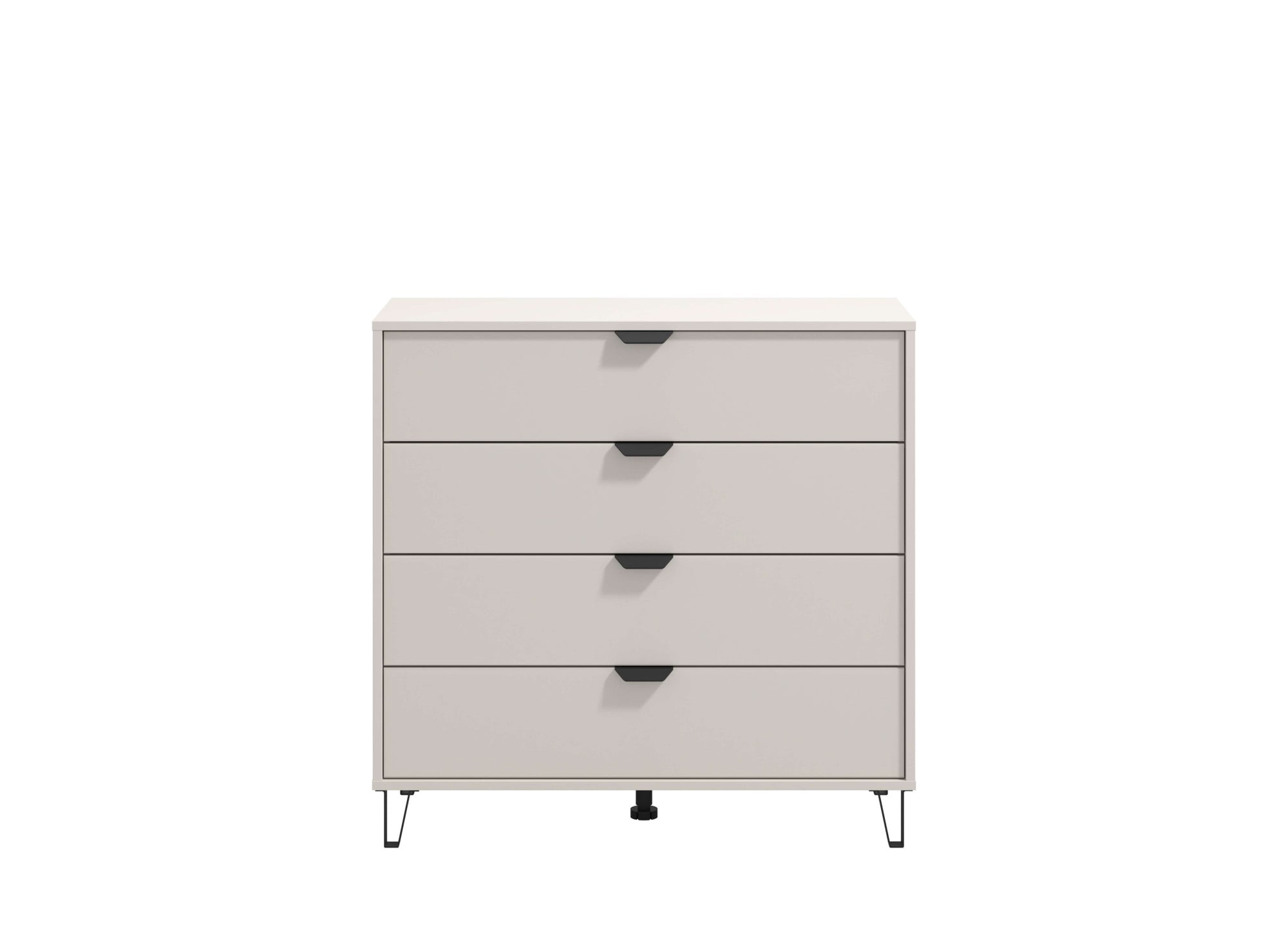 INOSIGN Kommode »Lucca Anrichte, Trendfarbe cashmere, 93x40x90,5cm«, 4 Schubladen mit Glasfront, FSC®-zertifizierter Holzwerkstoff