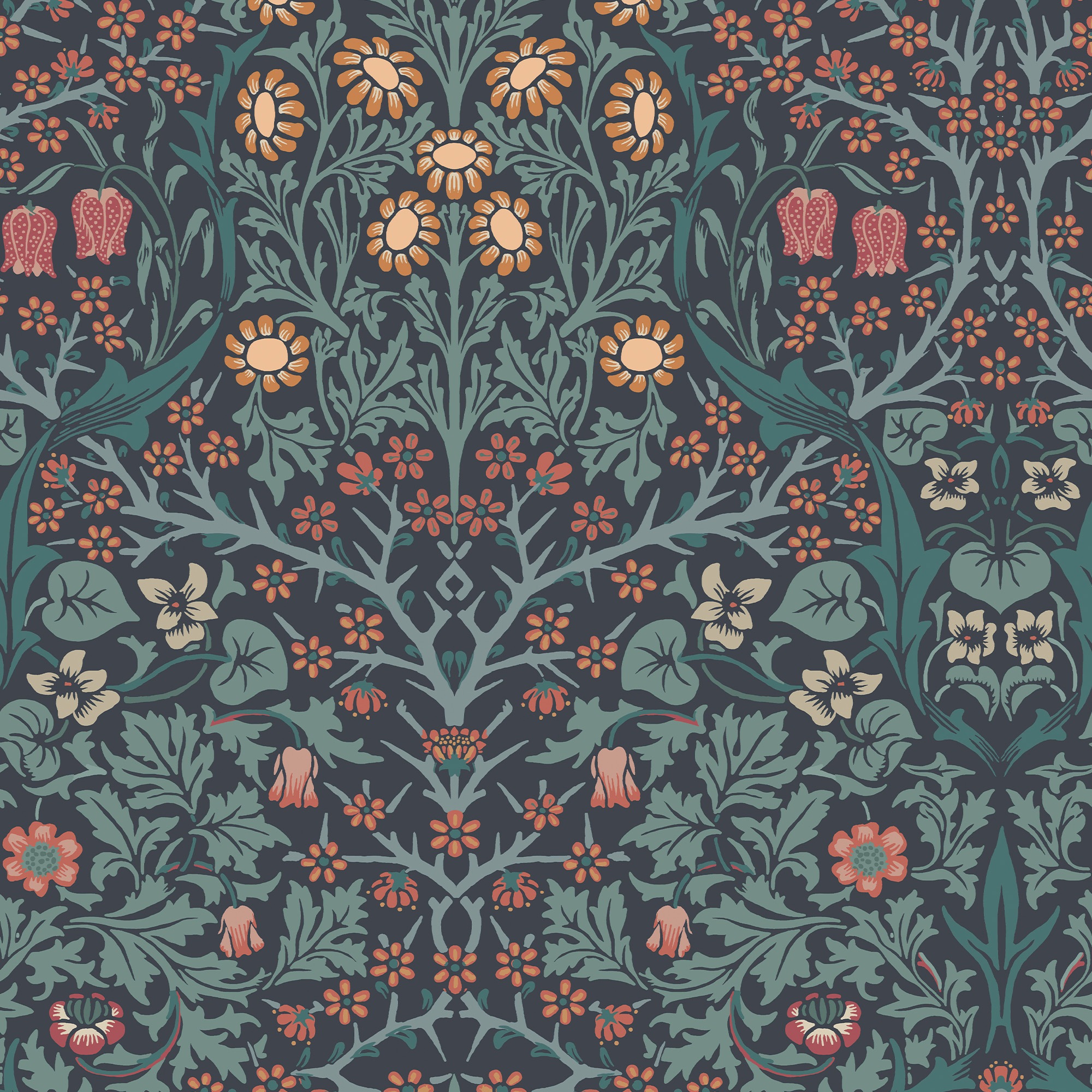 Thumbnail - WILLIAM MORRIS AT HOME Vliestapete "Blackthorn" Retro glatt Designer Tapete, 10mx52cm (ca. 5m2)