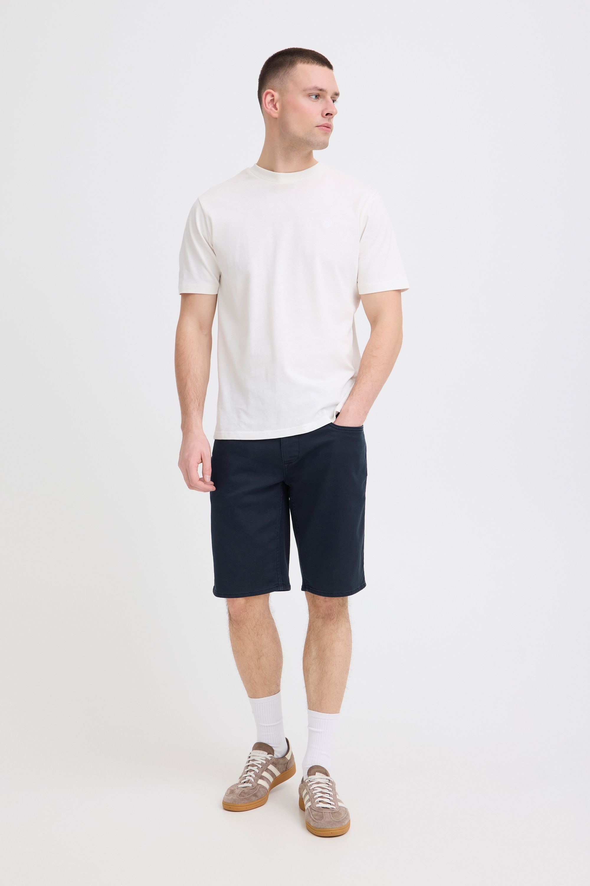 Jeansshorts BLEND "BHBlizzard", Herren, Gr. XXL, US-Größen, salute, Denim/Jeans, 83% Baumwolle, 15% Polyester, 2% Elasthan, unifarben, Basic, normal normal, Jeans Jeansshorts, Moderne Jeans-Shorts im 5-Pocket-Stil 5