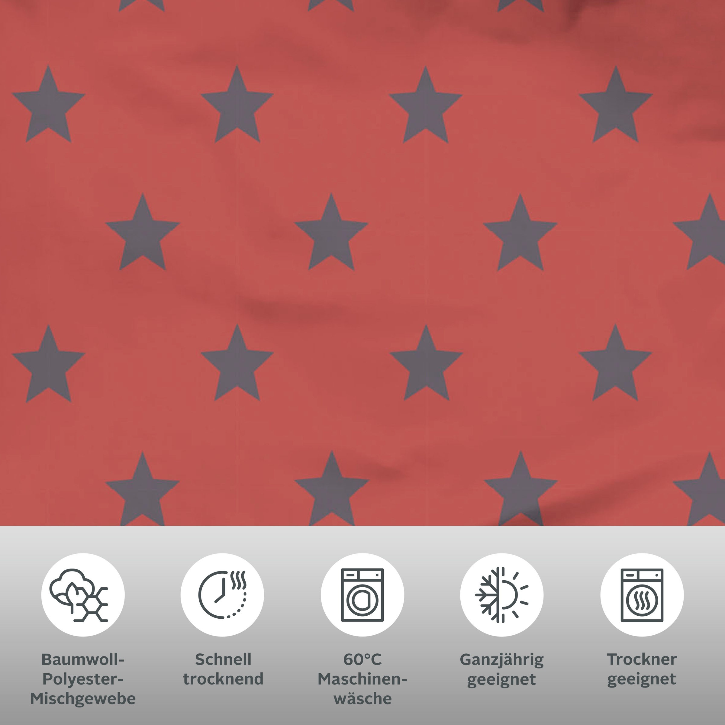 Thumbnail - my home Wendebettwäsche "STELLA" 2 Stk. tlg. Bettwäsche mit Sternen, Weihnachten, Winter