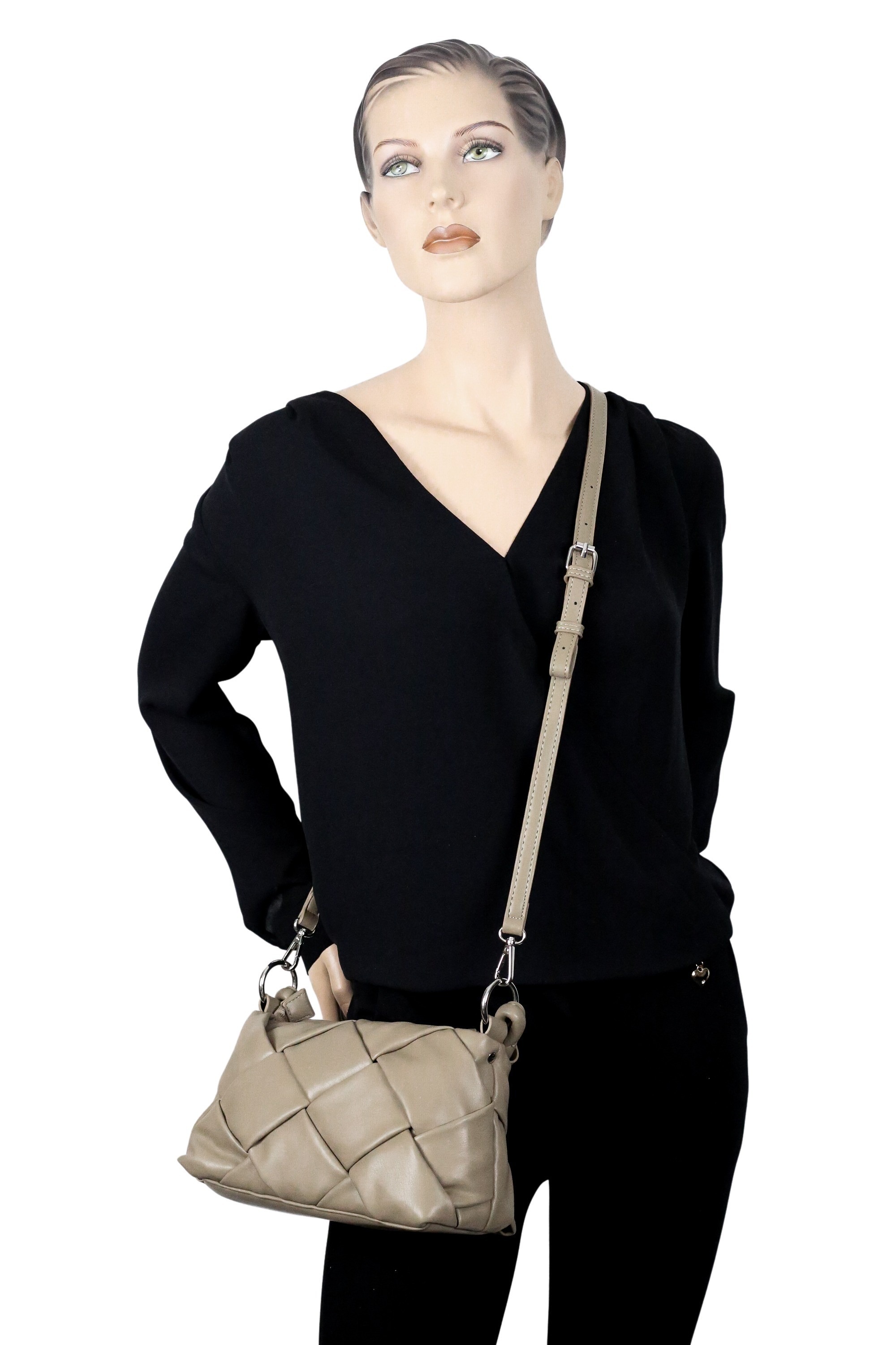 COLLEZIONE ALESSANDRO Schultertasche »Giorgia«, Elegante Flechttasche mit Trageriemen