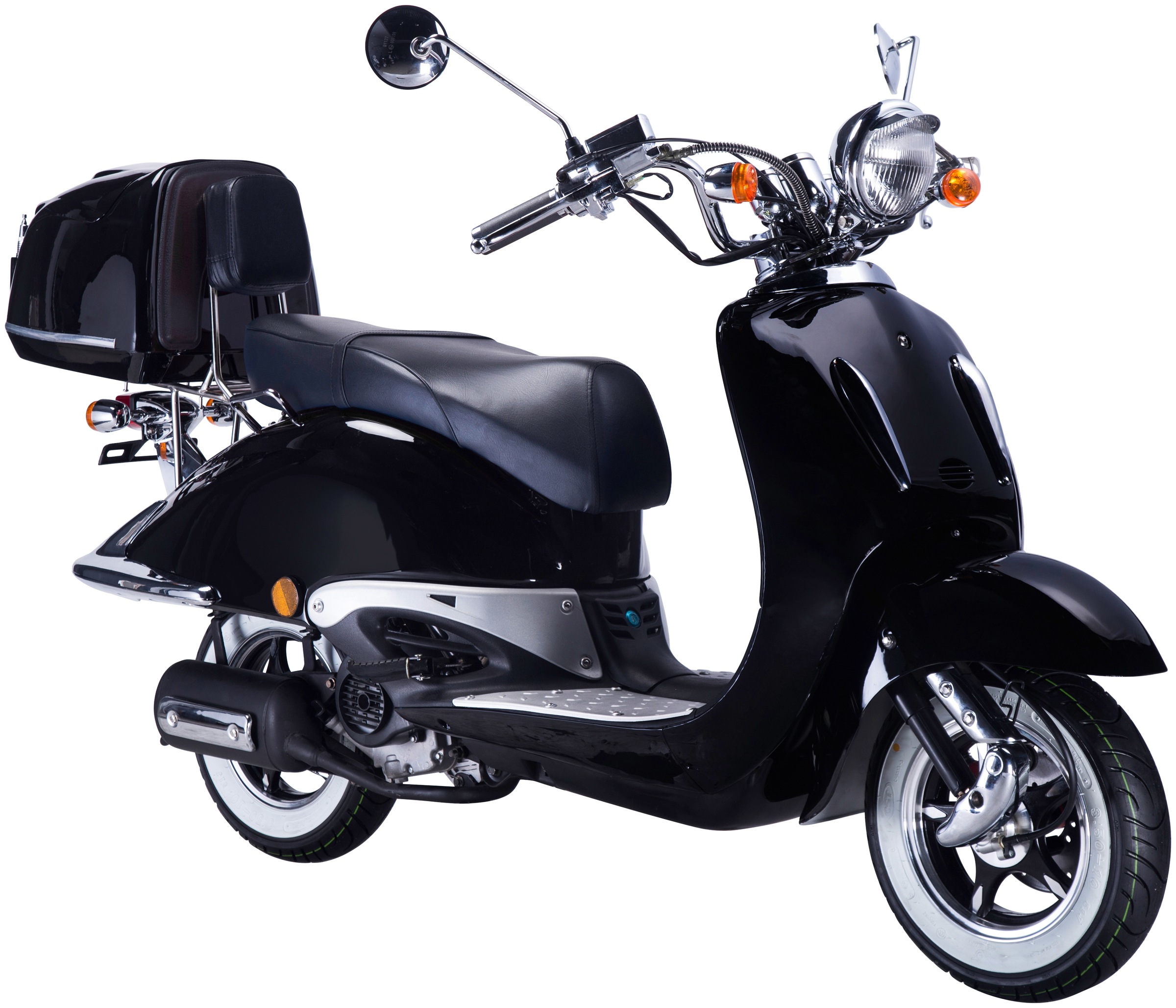 GT UNION Motorroller "Strada 125", 85 km/hschwarz, silberfarben, schwarz, Motorroller, Luftgekühlter Motor