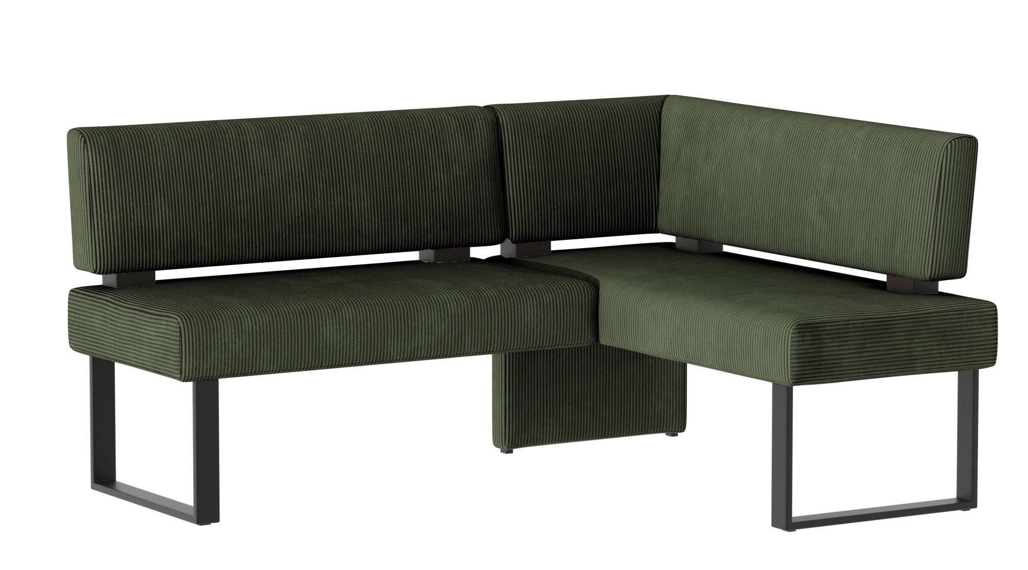 Eckbank OTTO HOME "Oliver mit Metallgestell, Küchenbank", grün (dunkelgrün (castello 8641), schwarz), B:180cm H:89cm T:140cm, Holzwerkstoff, Massivholz, Polyester, Sitzbänke, Eckbank, verschiedene Bezüge Cord Esszimmerbank OTTOs Choice