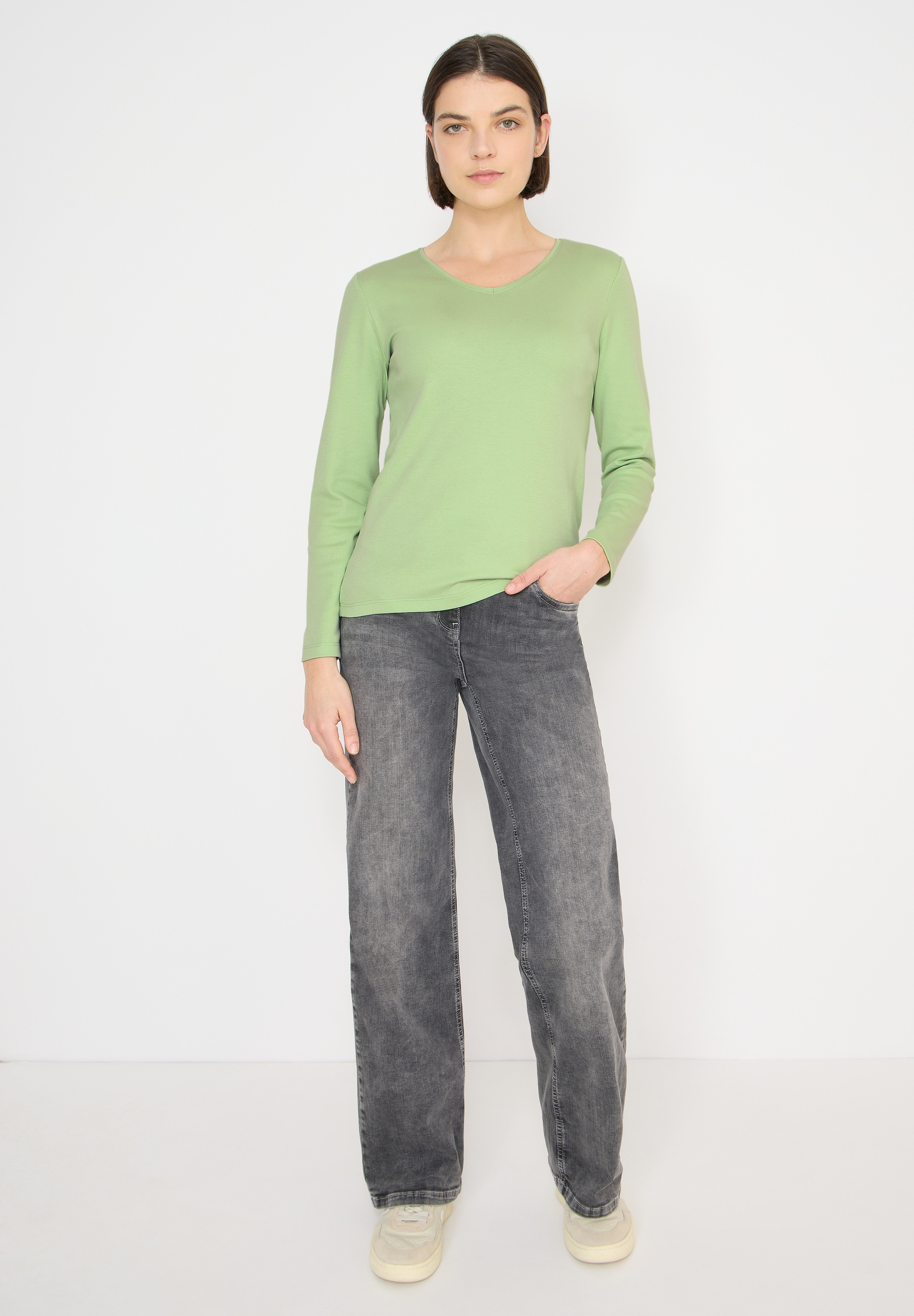 Cecil Langarmshirt aus reiner Baumwolle