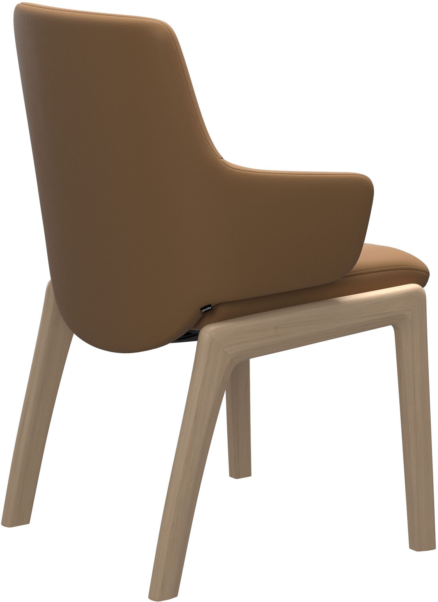 Polsterstuhl STRESSLESS "Laurel", braun (taupe paloma, eiche natur), B:58cm H:92cm T:59cm, Leder PALOMA: PALOMA ist ein durchgefärbtes Semianilin-Möbelleder mit natürlicher Narbung., Stühle, Polsterstuhl, Low Back mit Armlehne, Größe L, mit abgerundeten B 3