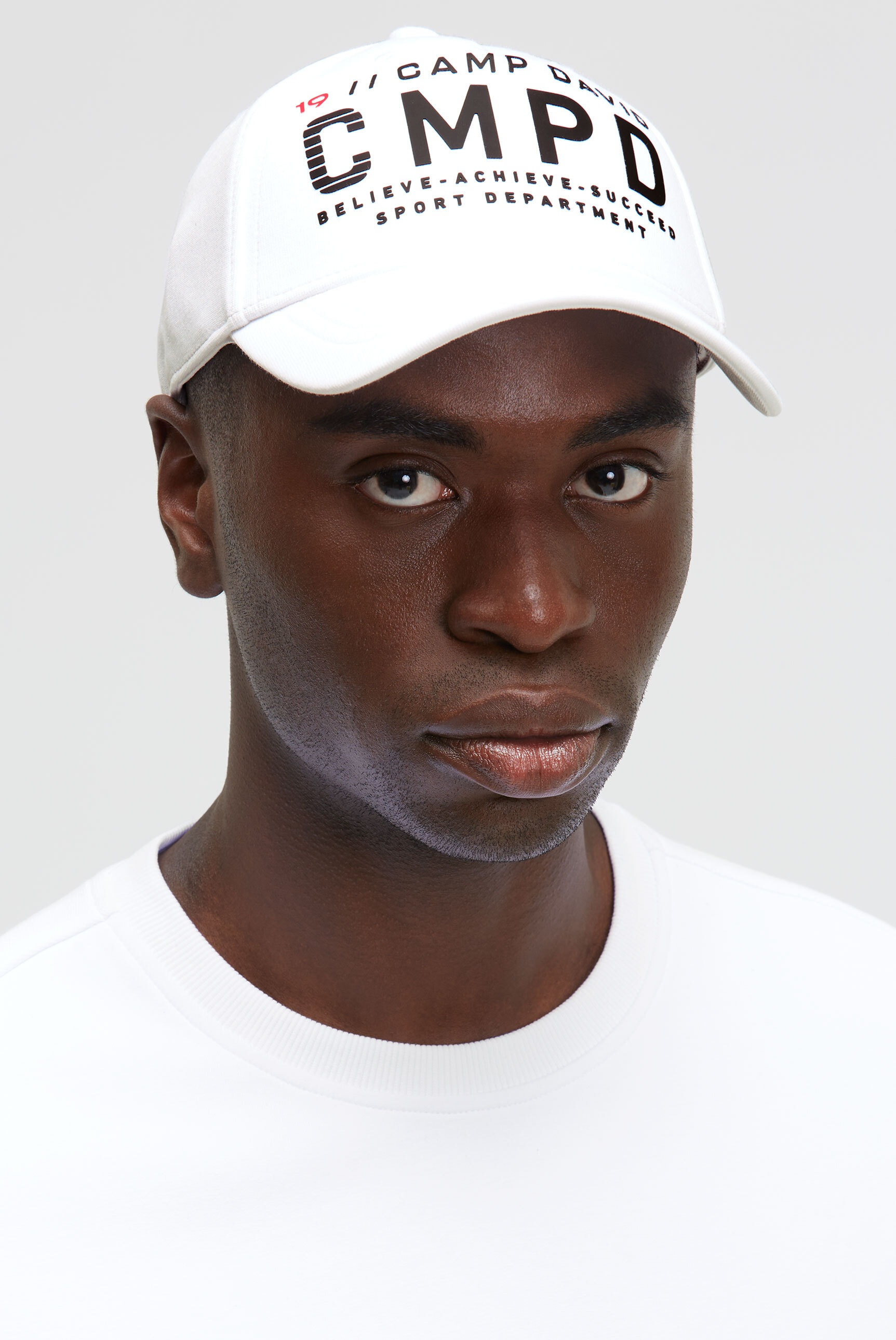 CAMP DAVID Herren Baseball Cap, weiß, bedruckt, Baumwollmischung, Caps, mit verstärktem Schirm