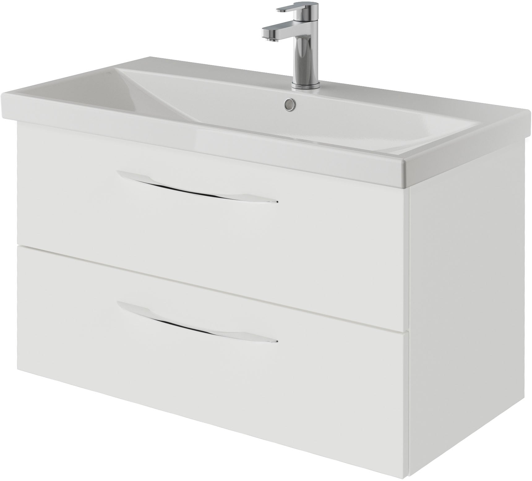 Saphir Badmöbel-Set »Serie 4035 2-teilig, Keramikwaschtisch mit LED-Spiegelschrank«, (Set), 90 cm breit, inkl. Türdämpfer, 2 Schubladen, 3 Türen, 6 Einlegeböden