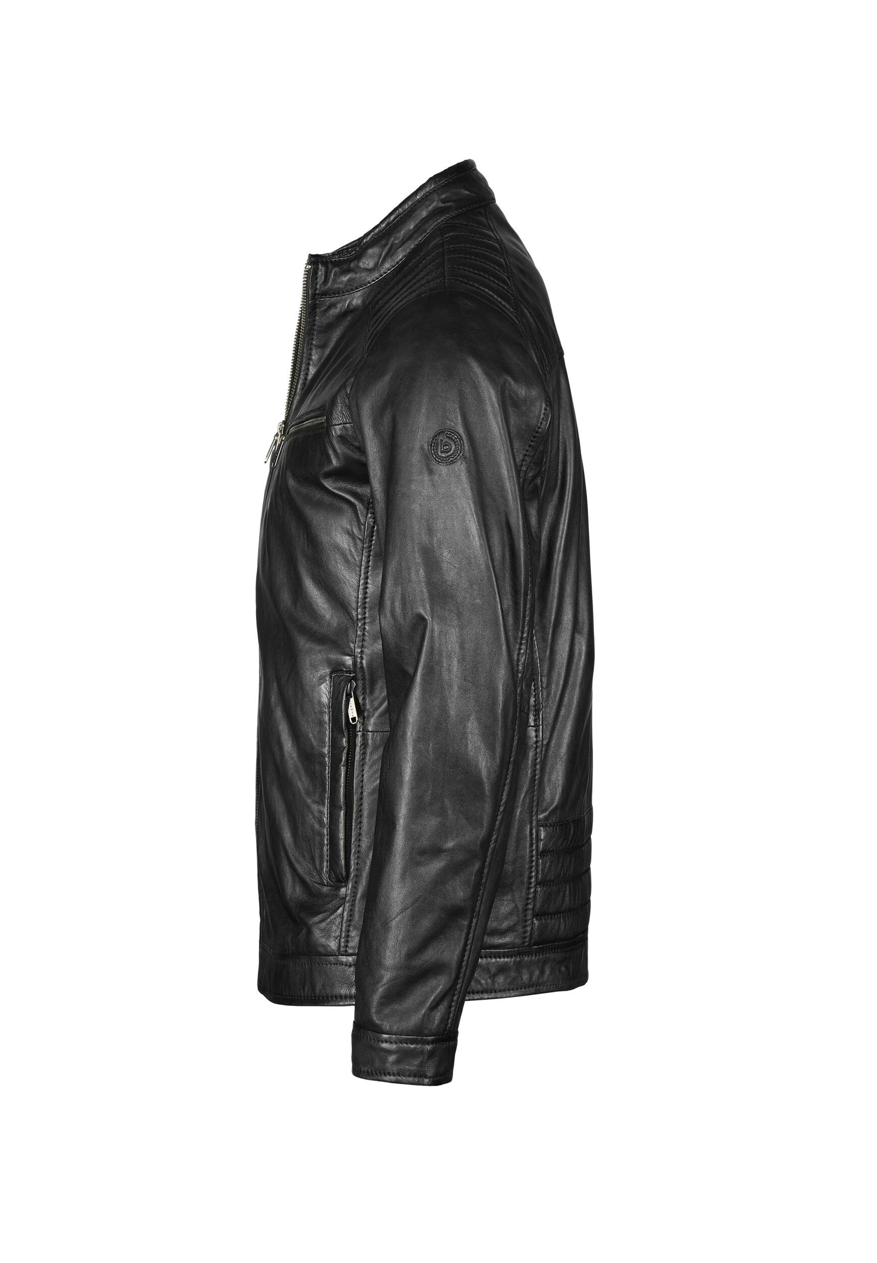 bugatti Lederjacke »BURAFAEL« ohne Kapuze mit Reißverschlusstaschen