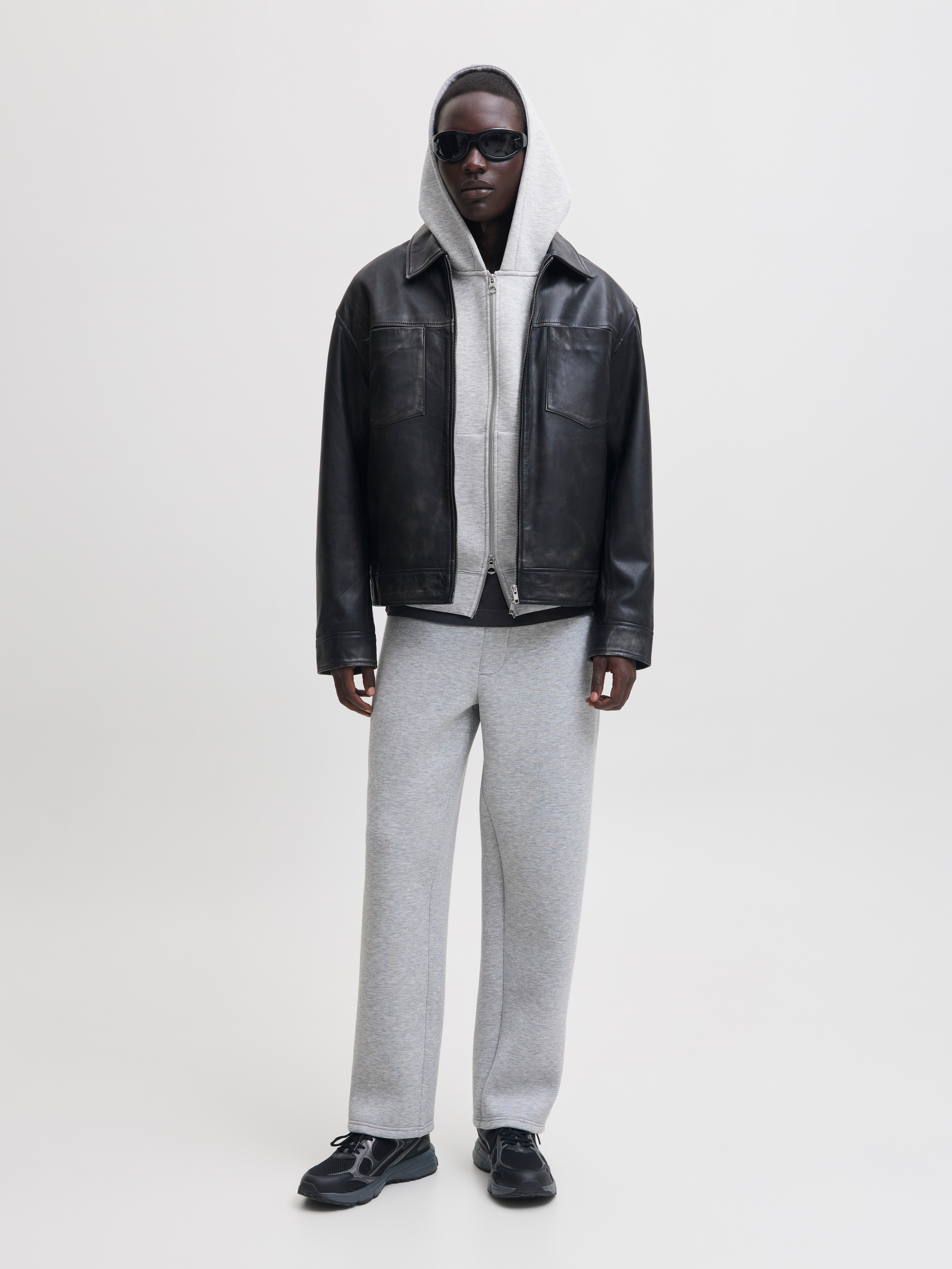 Jack & Jones Kapuzensweatjacke »JCOLEGACY SWEAT SCUBA ZIP HOOD NOOS« Materialmix, locker geschnitten