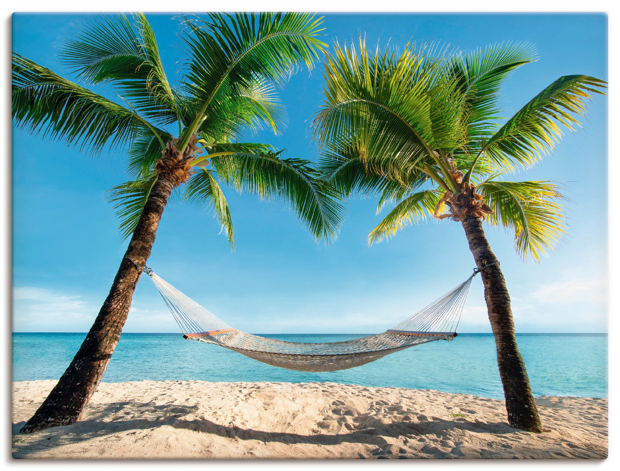 Artland Wandbild "Palmenstrand Karibik mit Hängematte" Amerika 1 Stk. tlg. günstig online kaufen
