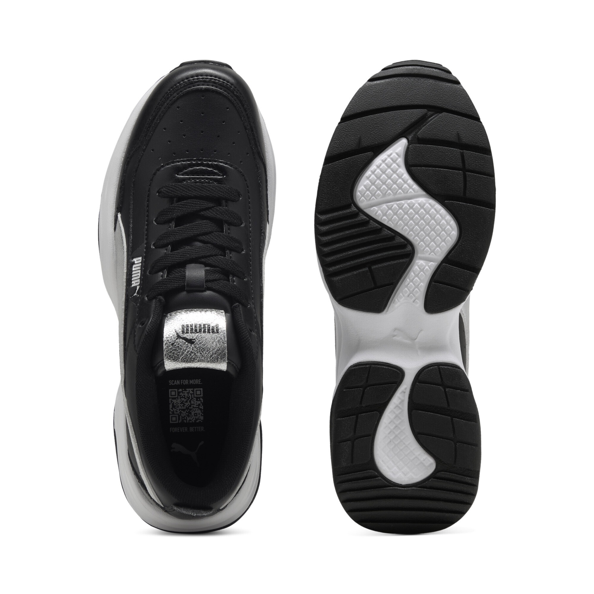 Puma Cilia Mode Sneakers Black Silver White Metallic 37.5 6