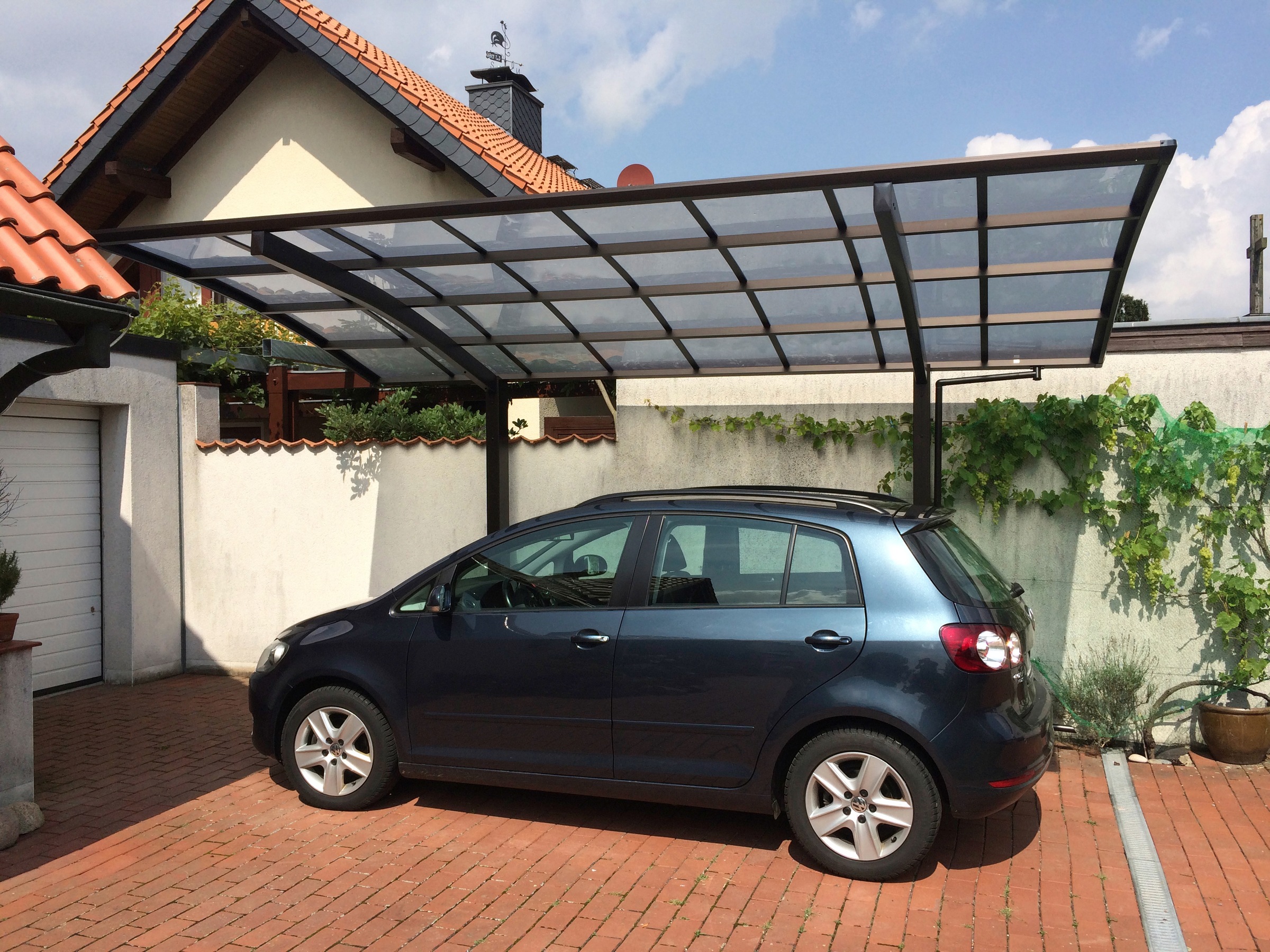 Ximax Einzelcarport »Portoforte Typ 60 Sonderbreite XS-mattbraun«,  Aluminium, 225 cm, braun, Aluminium auf Raten | BAUR | Automatten