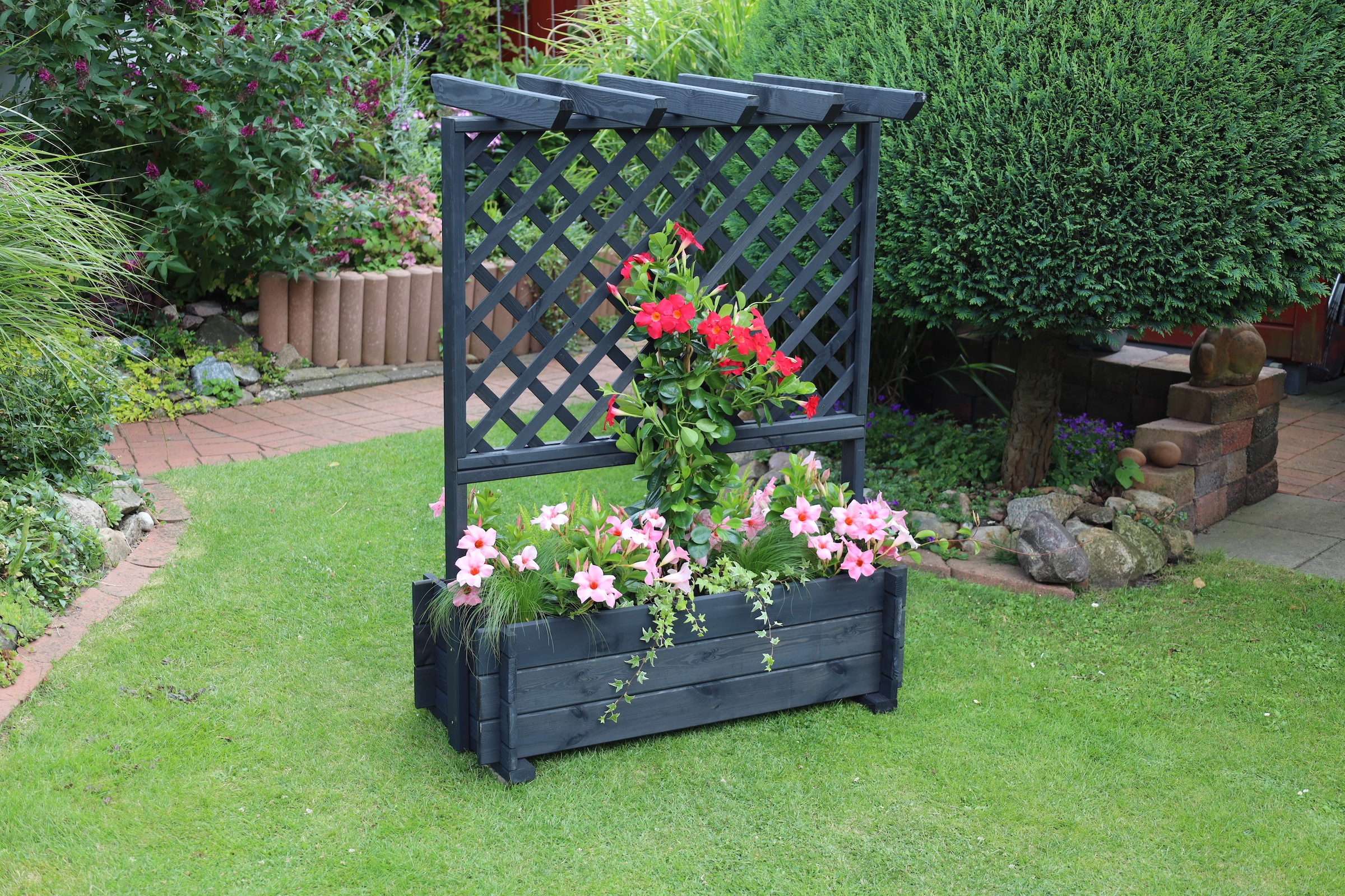 promadino Spalier, Pergola mit Pflanzkasten, BxTxH: 102x65x140 cm