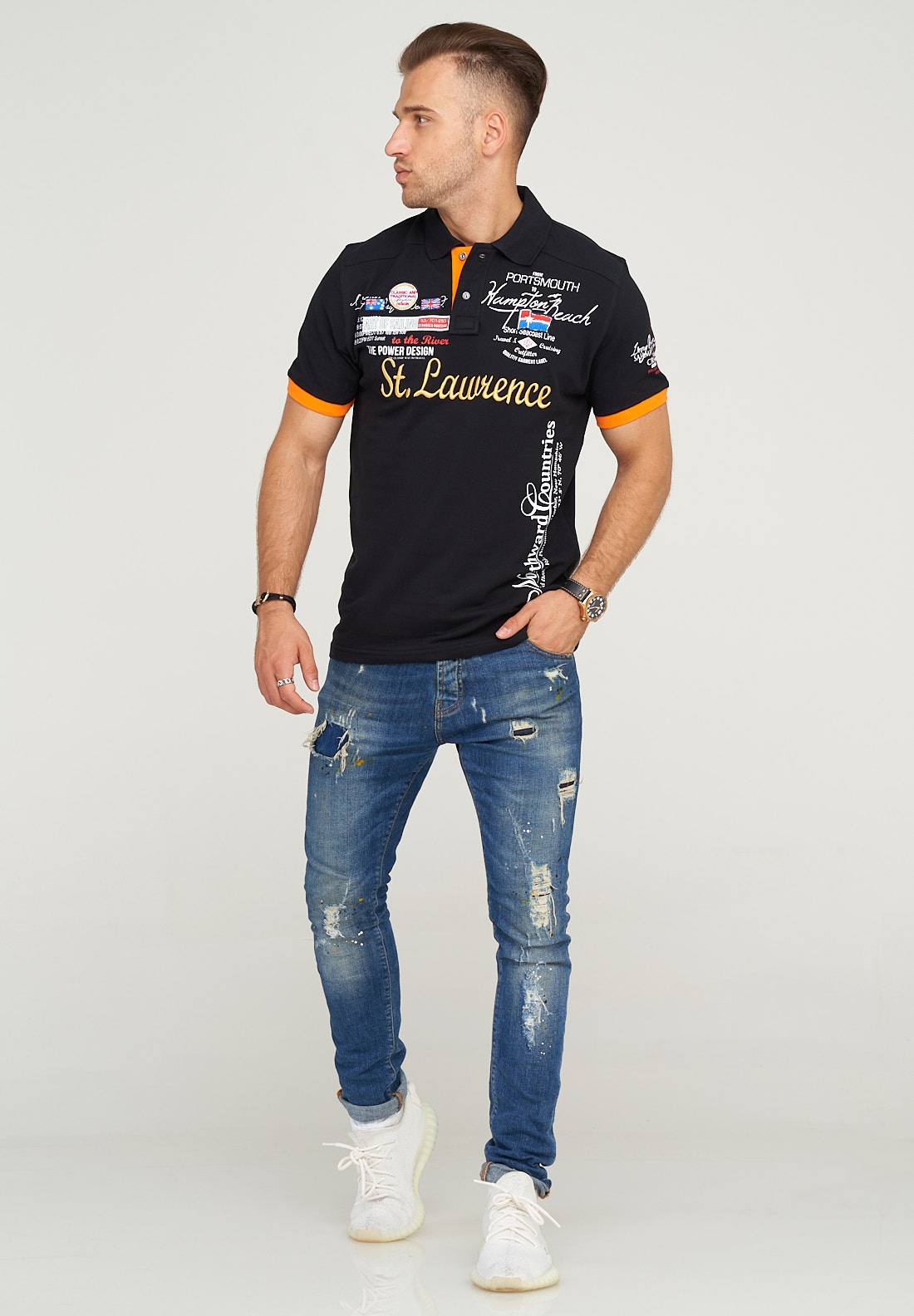 behype Poloshirt »LANAY«, mit sportiver Stickerei