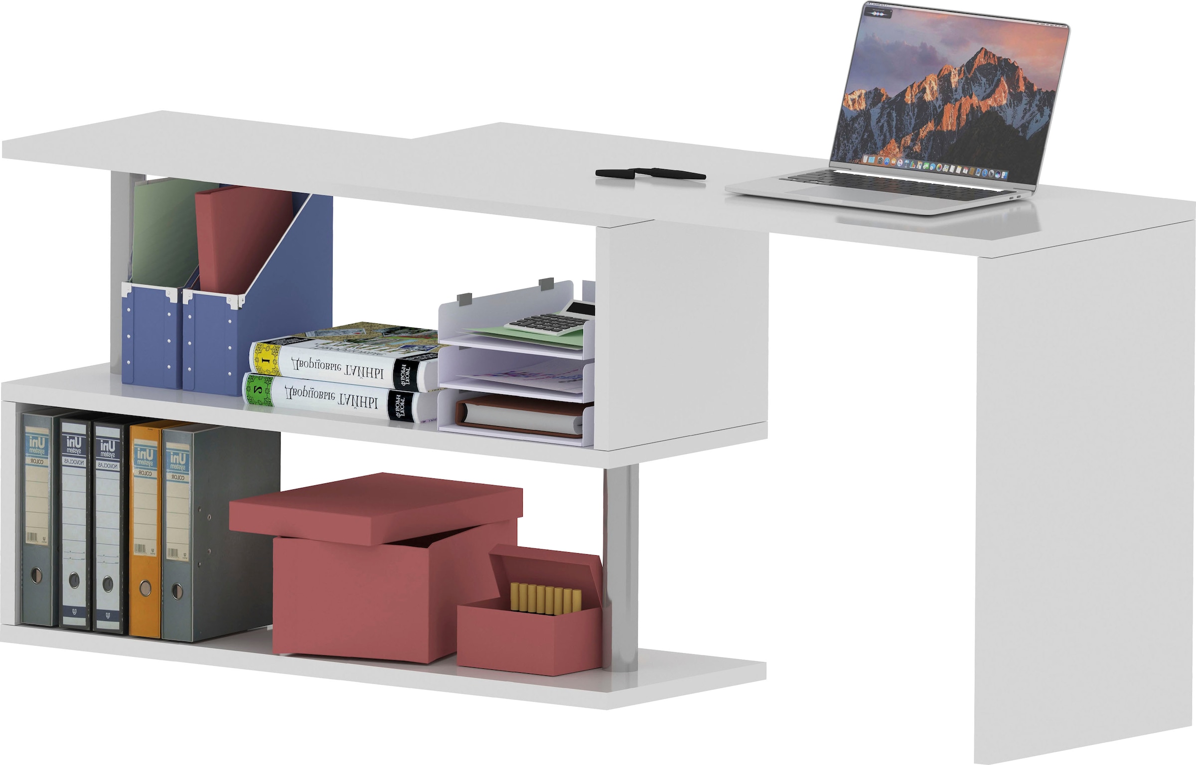 INOSIGN Schreibtisch »Volta, Made in Italy«, multifunktional - als Computertisch, Eckschreibtisch oder Sideboard