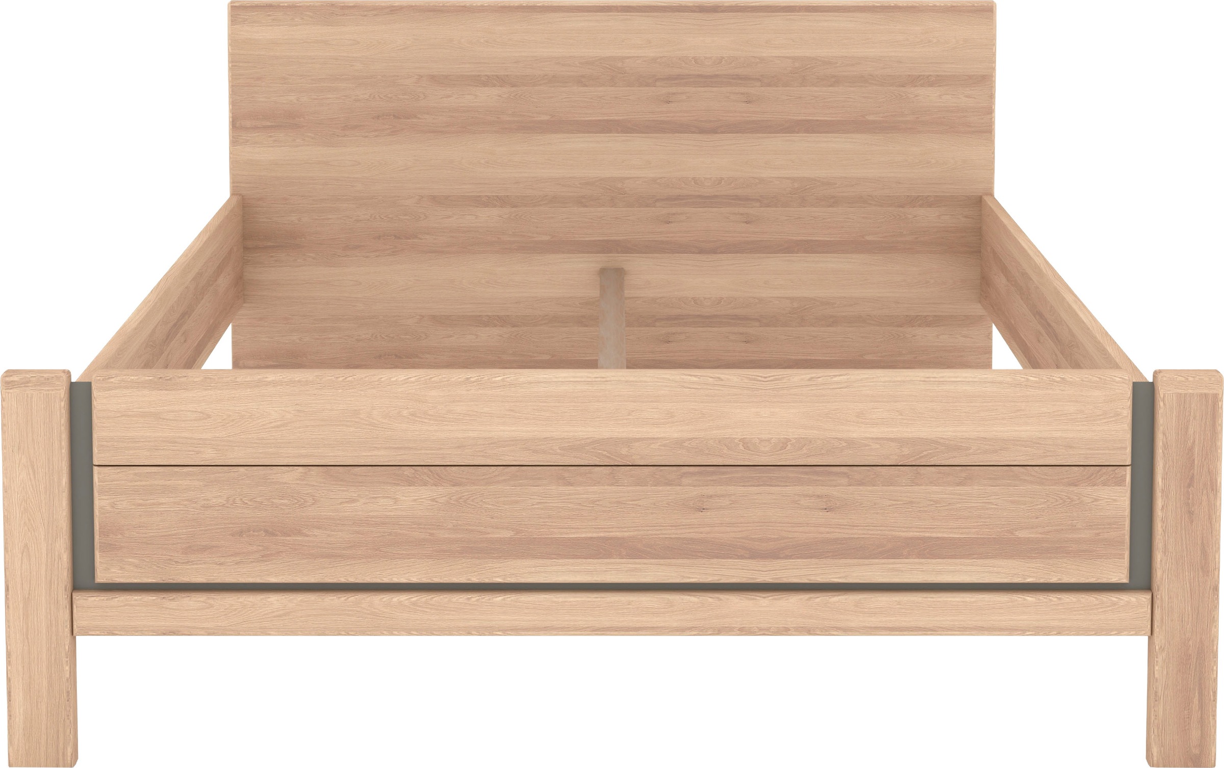 Musterring Holzbett »Sorrent, Bettgestell, Bettrahmen, teilmassiv Eiche«, (MADE IN GERMANY), Eiche teilmassiv, Liegehöhenverstellung, Stollenfußteil