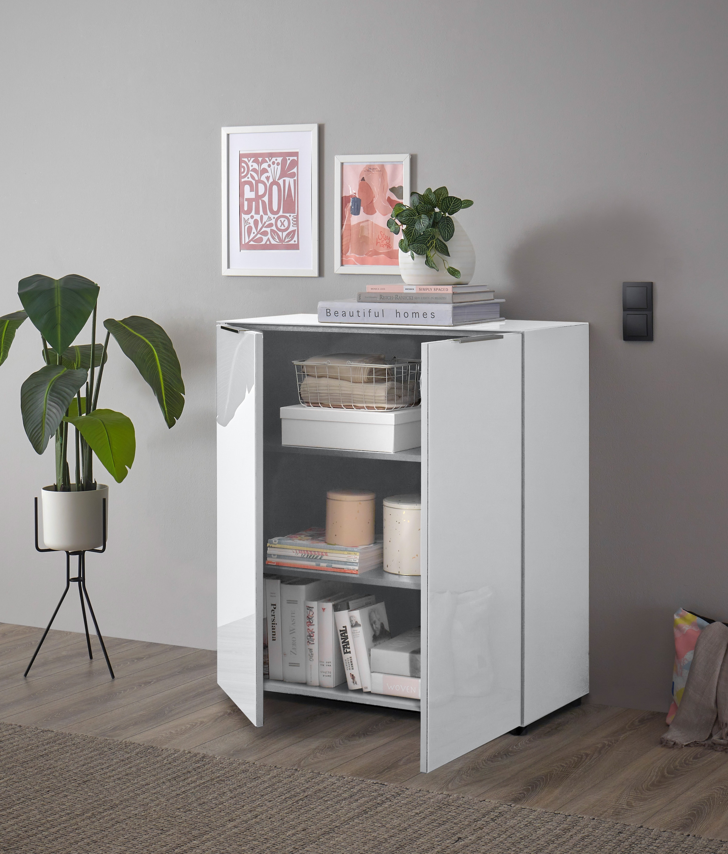 HBZ Kommode »Santorin, BxHxT 90x99x40 cm«, (1 St.), Breite 90cm, Softclose für Türen, Melaminbeschichtung