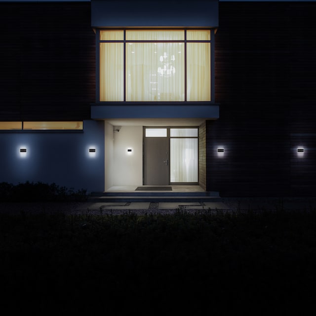 B.K.Licht LED Außen-Wandleuchte, 2 flammig-flammig, LED Außenleuchte IP44  Wand-Spot Fassaden-Lampe Strahler schwarz | BAUR