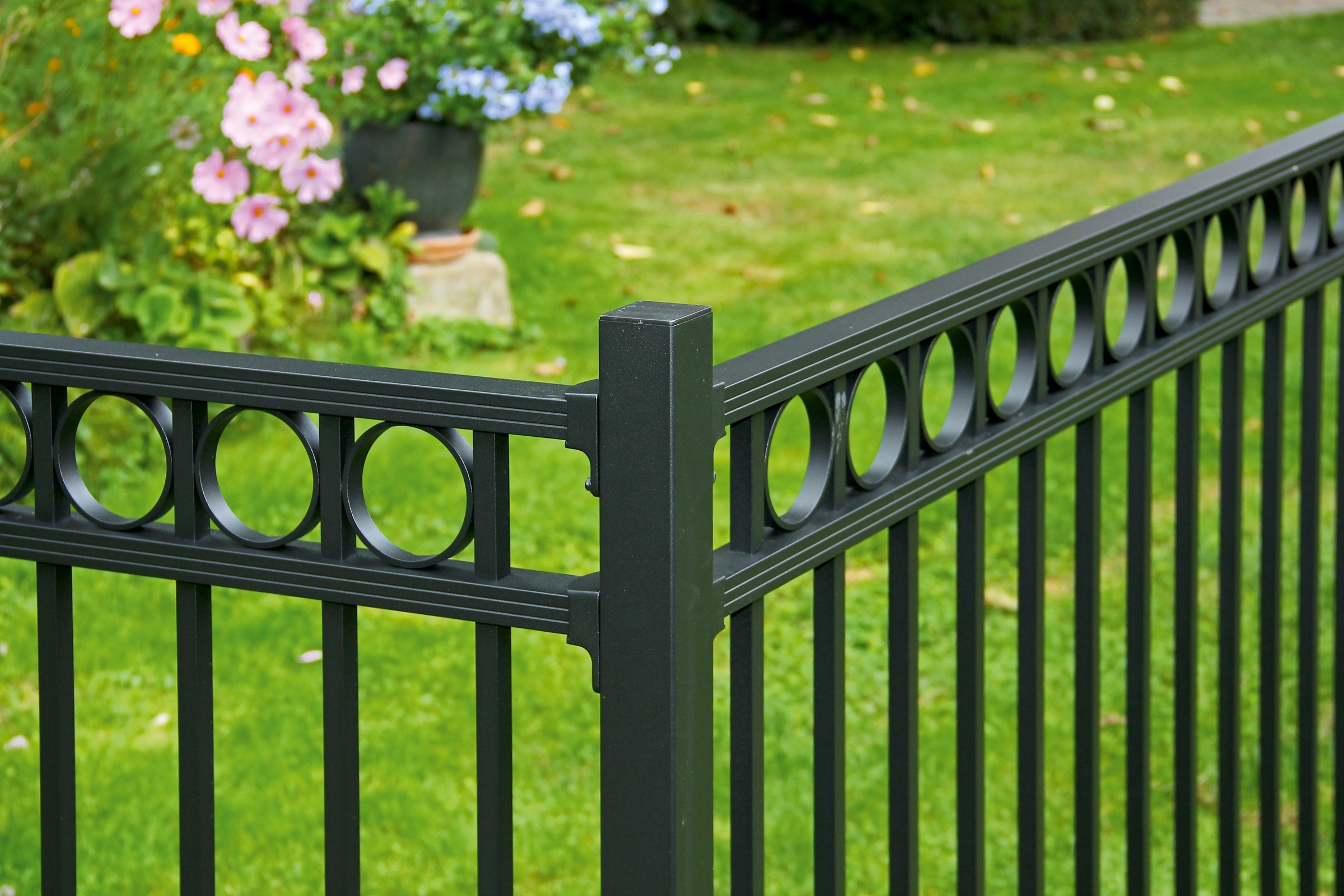 Alberts Metallzaun »Anbauset Circle«, Höhe: 100 und 120 cm, Breite: 200 cm, zum Aufschrauben