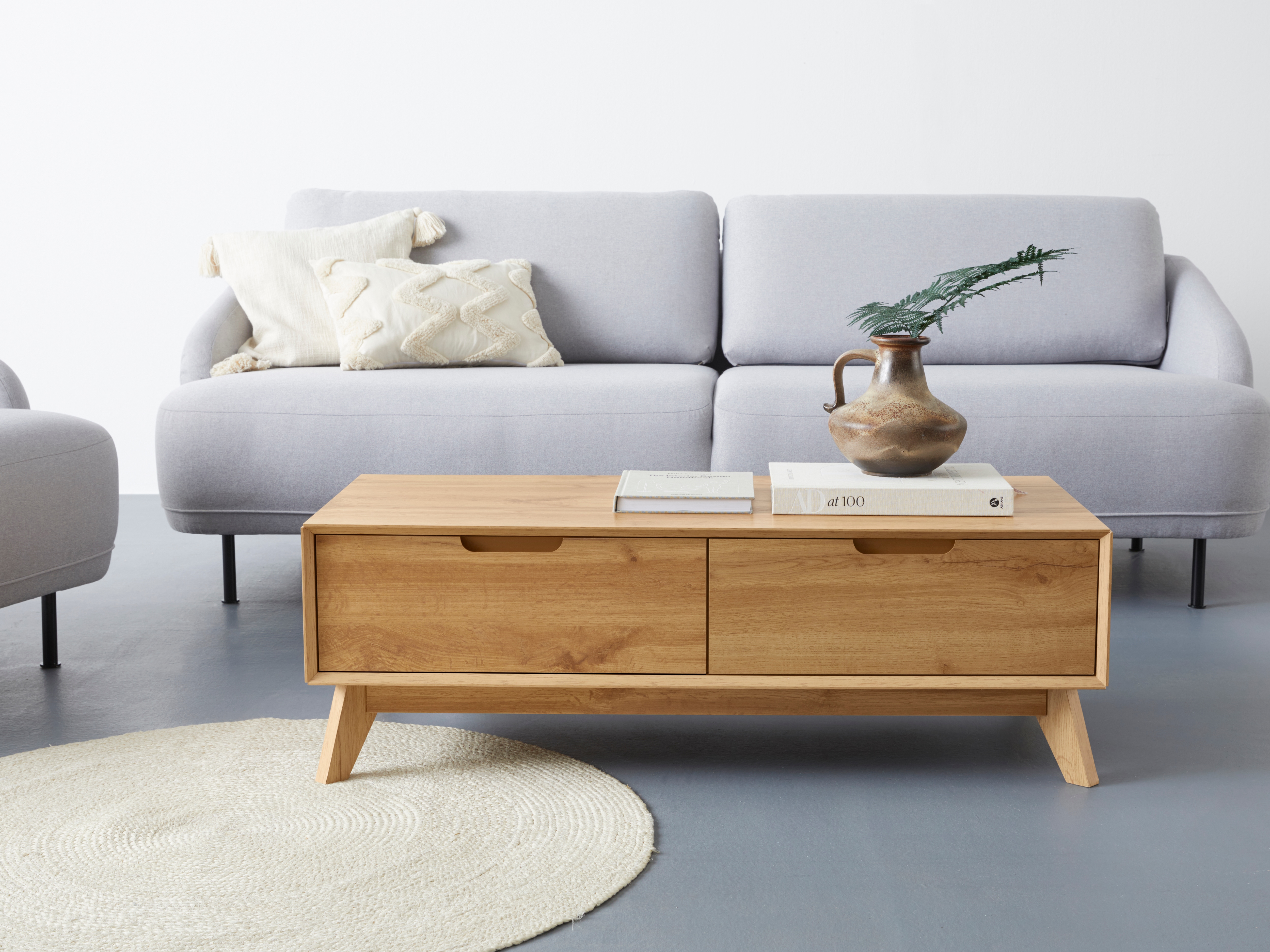 OTTO home Couchtisch "Pandrup" mit 2 Schubkasten, in verschiedenen Farben erhältlich, Höhe 37 cm