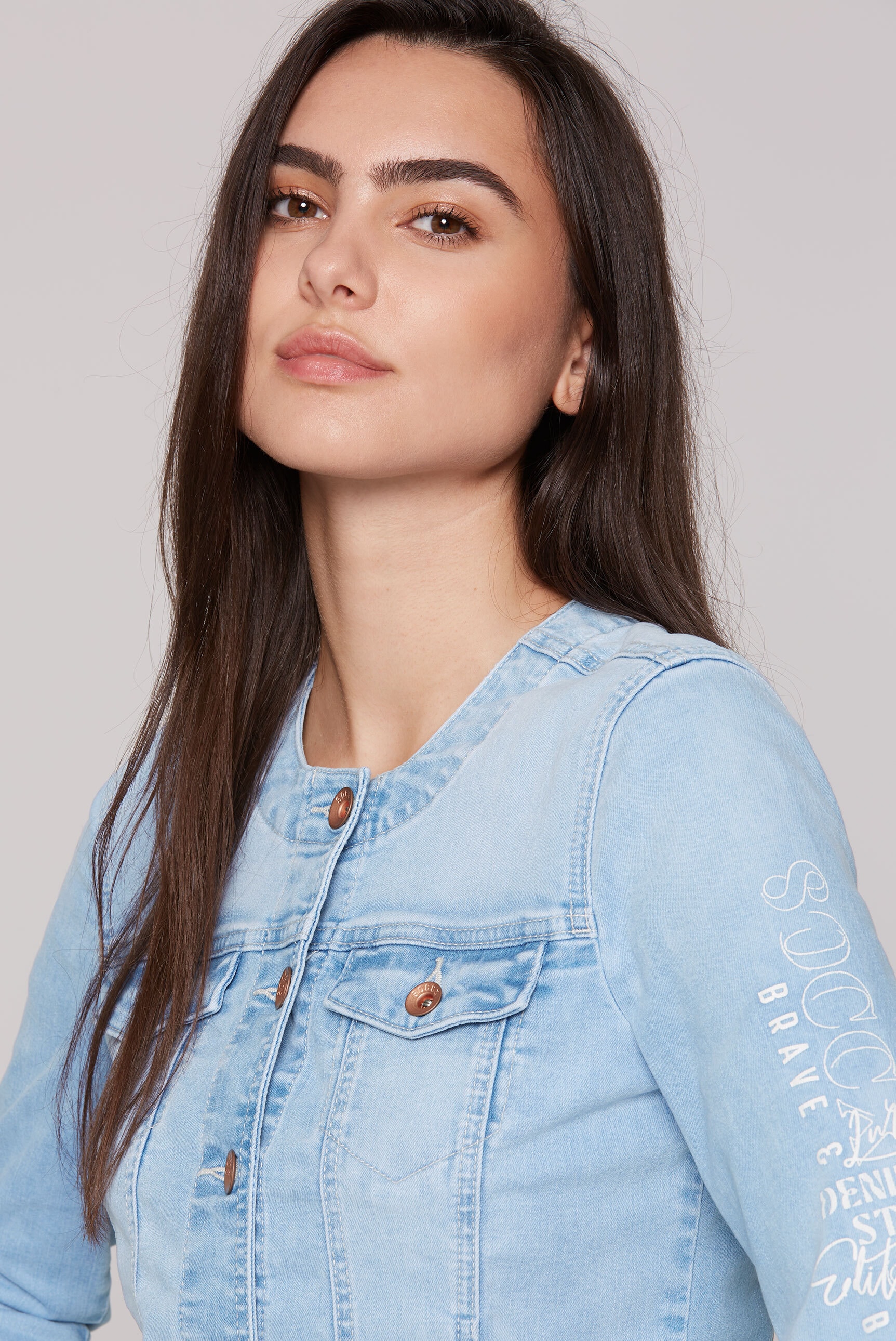 SOCCX Jeansjacke, ohne Kapuze, mit Brusttaschen