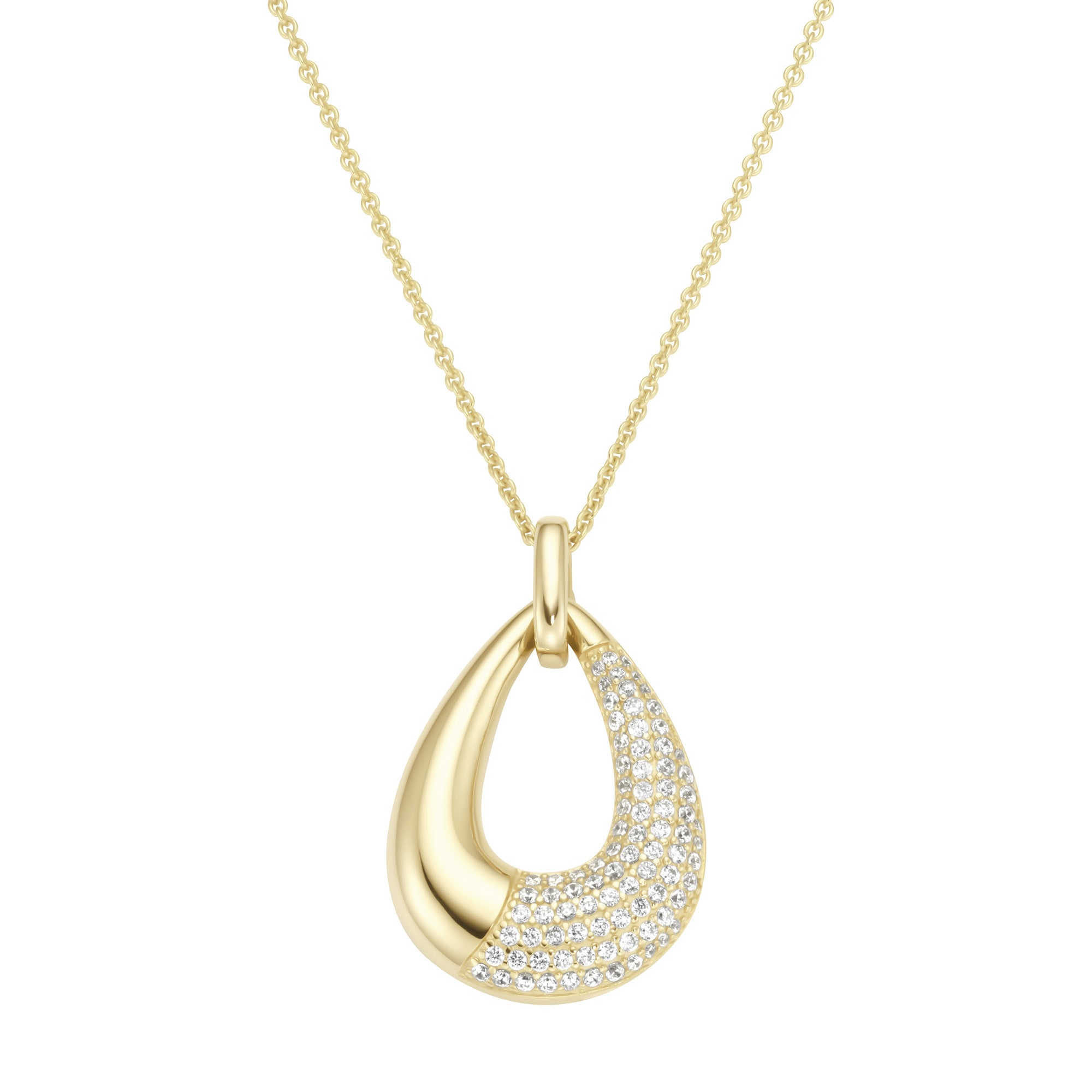 GIORGIO MARTELLO MILANO Kette mit Anhänger »Anhänger mit weißen Zirkonia, Silber 925«