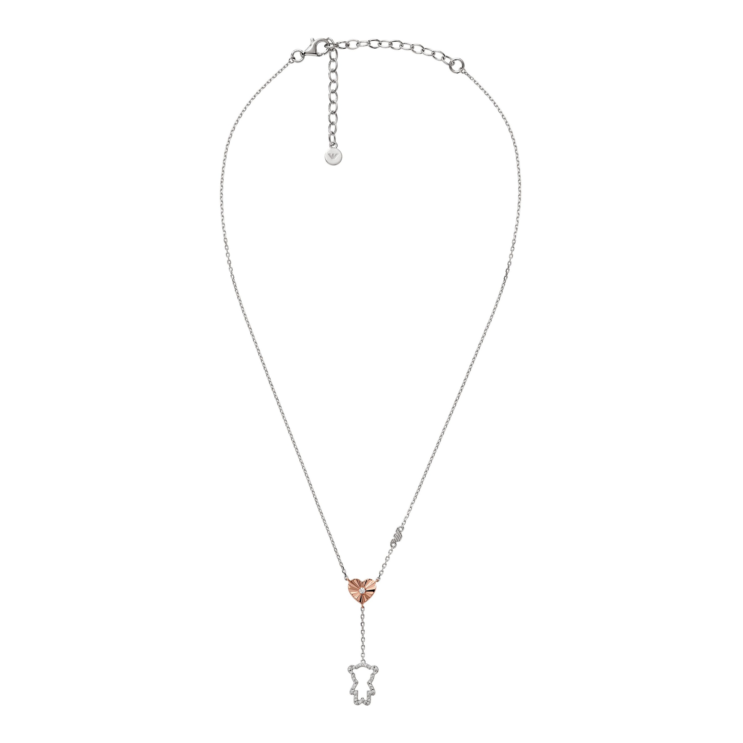Emporio Armani Kette mit Anhänger »Schmuck Geschenk Silber 925 Teddy Herz, EG3620040«, mit Zirkonia (synth.)