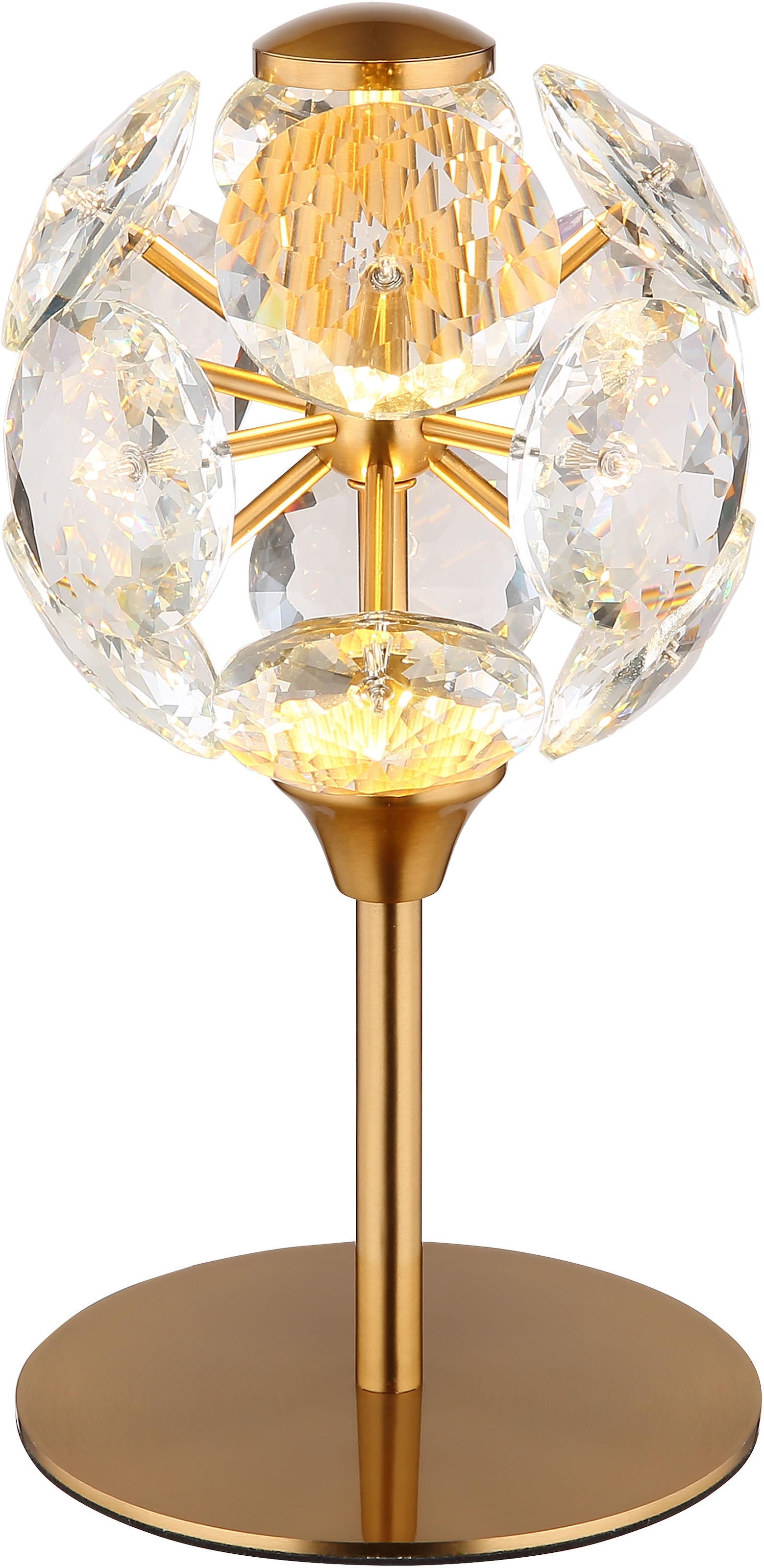 GLOBO LIGHTING LED Tischleuchte »VIRINA«, Leuchtmittel LED-Modul | LED fest integriert, Tischlampe/Kristalle/3000K/Wohnzimmer/Schlafzimmer/Flur