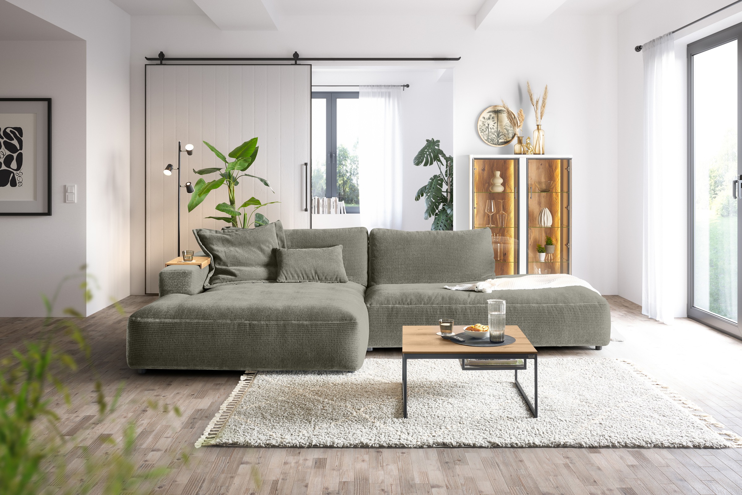 Musterring Ecksofa "Lucia modern und bequem, Breite 330cm, L-Form" verschiedene Farben, großer Longchair mit Armlehne, B330 x T190 cm