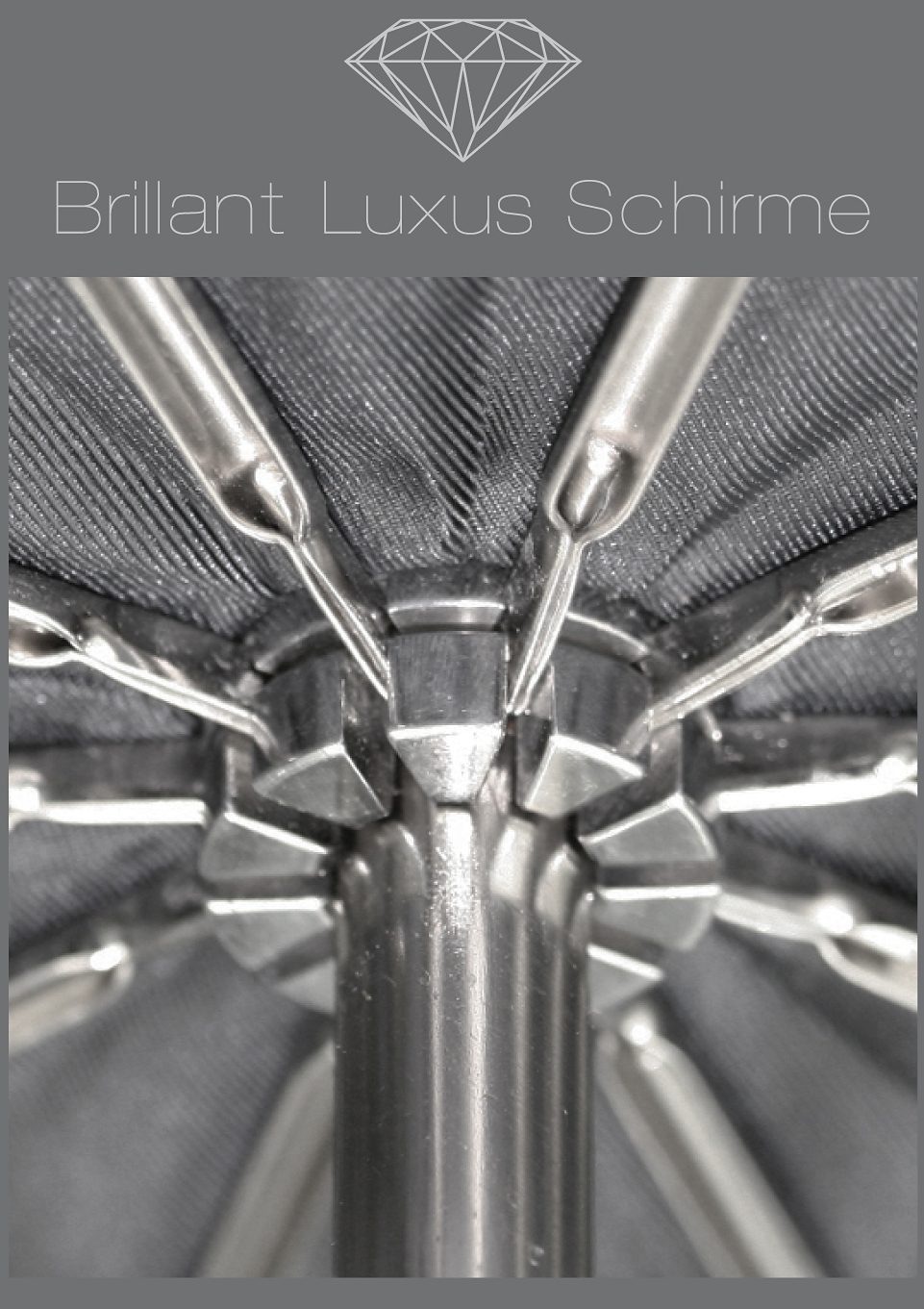 »Brilliant online BAUR Luxus, aus | EuroSCHIRM® mit Stockregenschirm schwarz«, Leder Griff kaufen