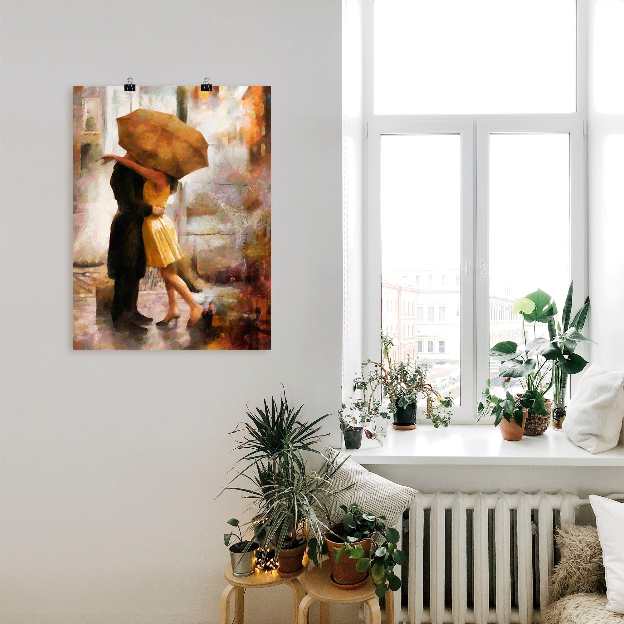 Artland Poster »Kuss unter Regenschirm« Bilder von Liebespaaren 1 Stk. tlg. ohne Rahmen