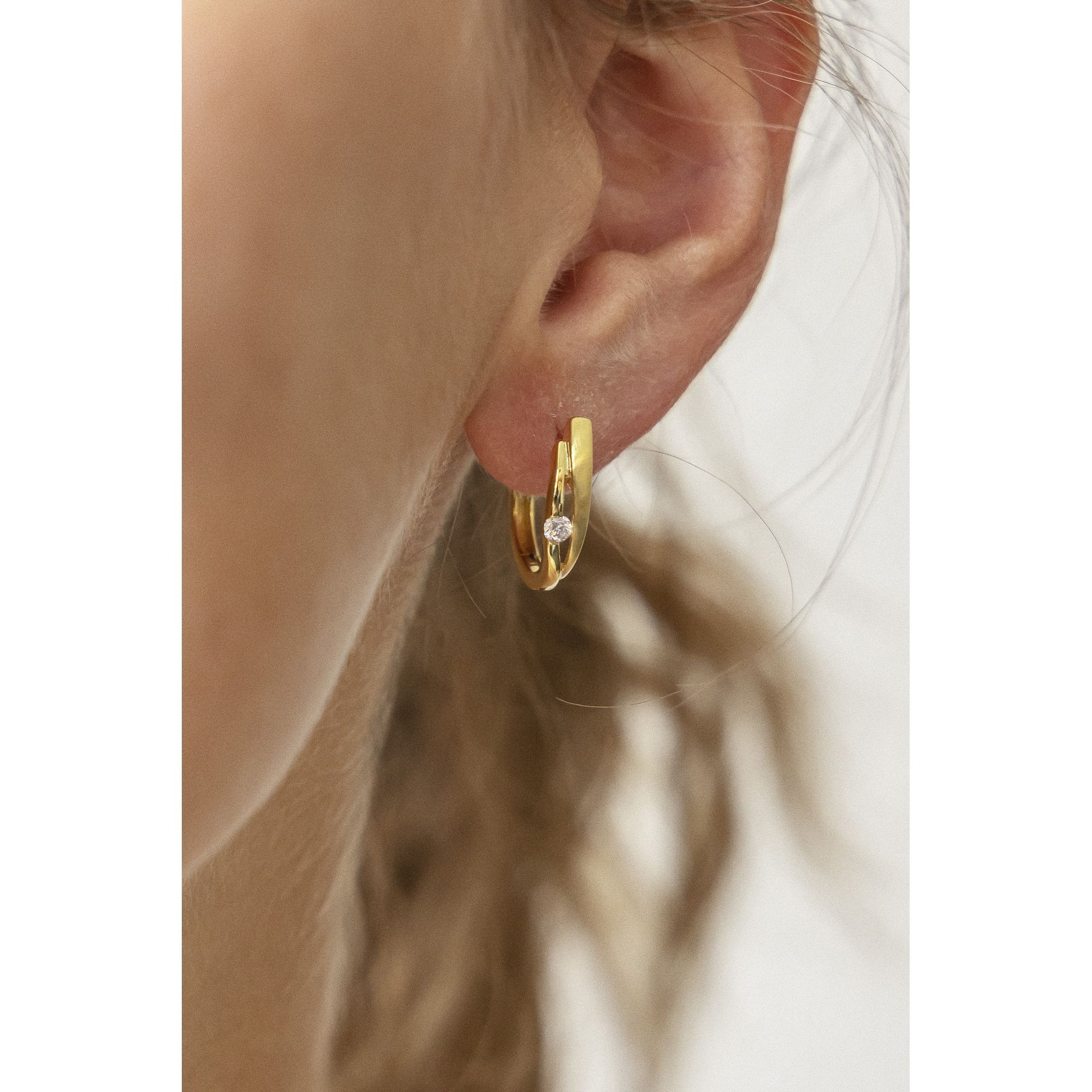 CELESTA Paar Creolen »375/- Gelbgold teilmattiert«