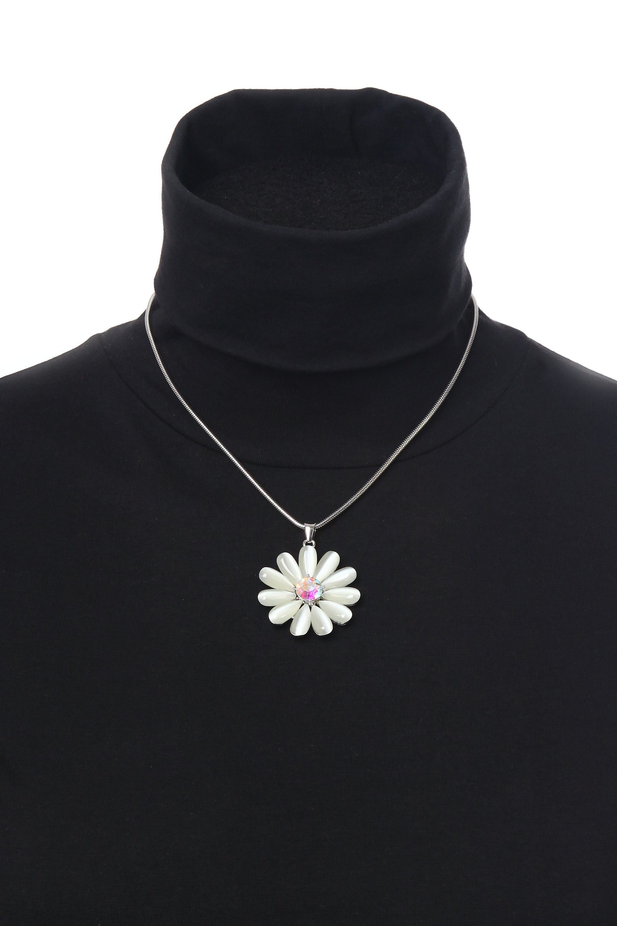 COLLEZIONE ALESSANDRO Kette mit Anhänger »Tatjana« mit Glassteinen in cat eye Optik