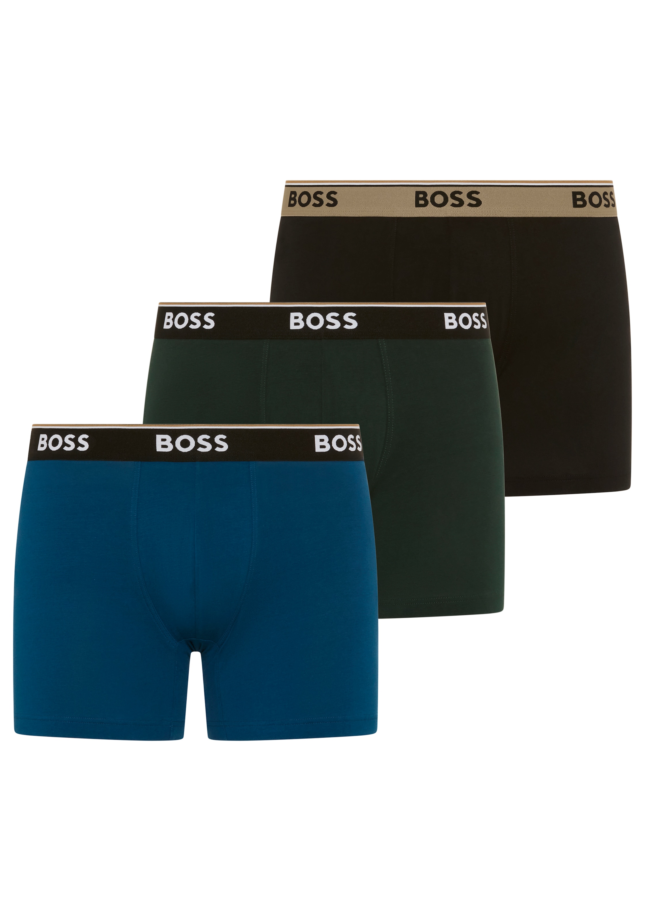 BOSS Boxershorts Packung, 3 Stk. aus bequemer Stretch-Baumwolle, körpernah, mittlere Bundhöhe